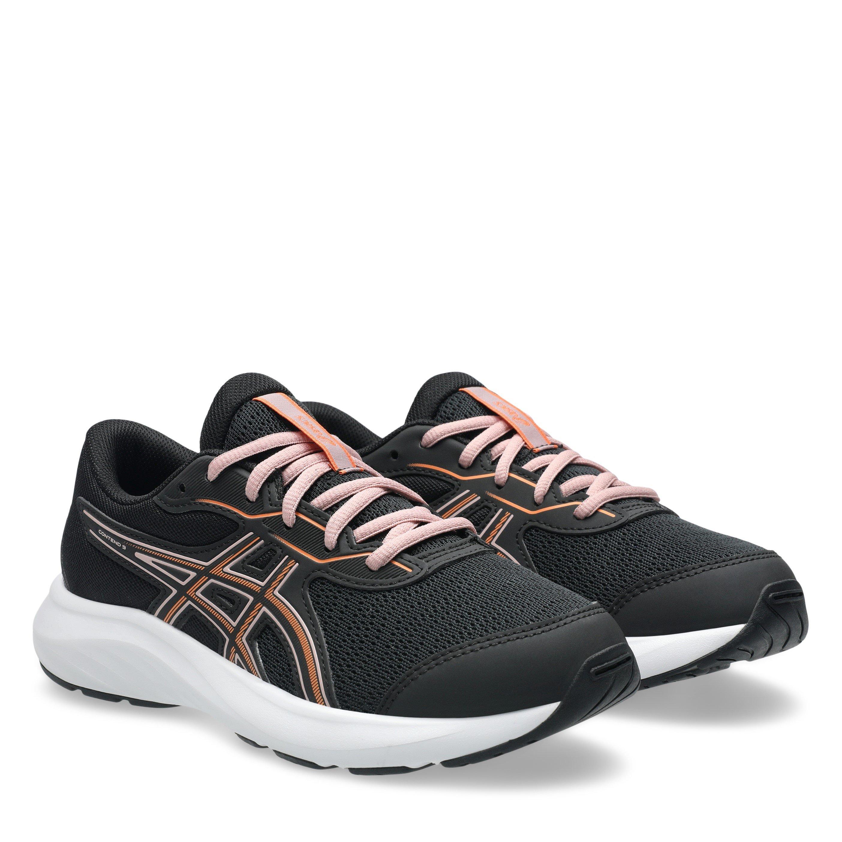Black/Sun Peach - Asics - ASICS Contend 9 GS Kids Road Running Shoes - 4