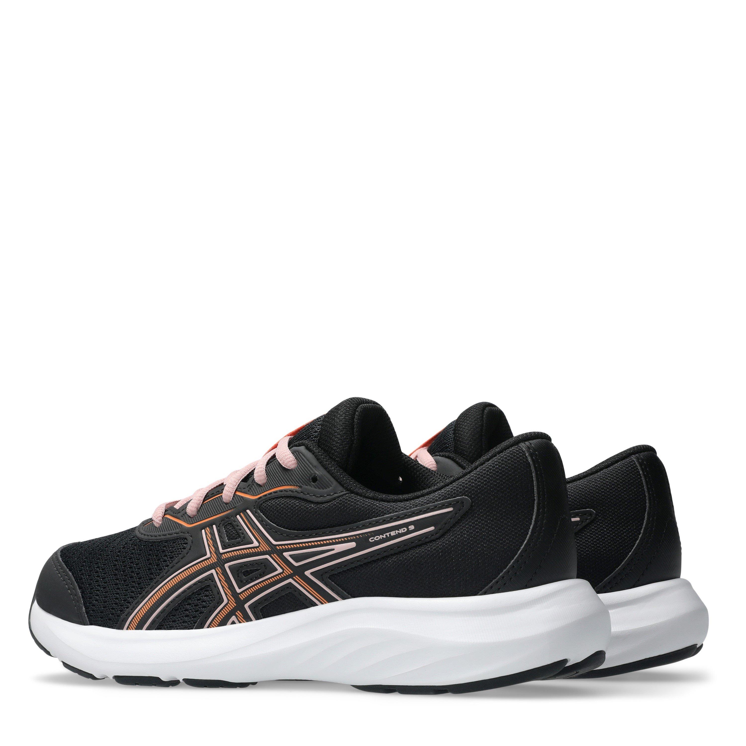Black/Sun Peach - Asics - ASICS Contend 9 GS Kids Road Running Shoes - 5