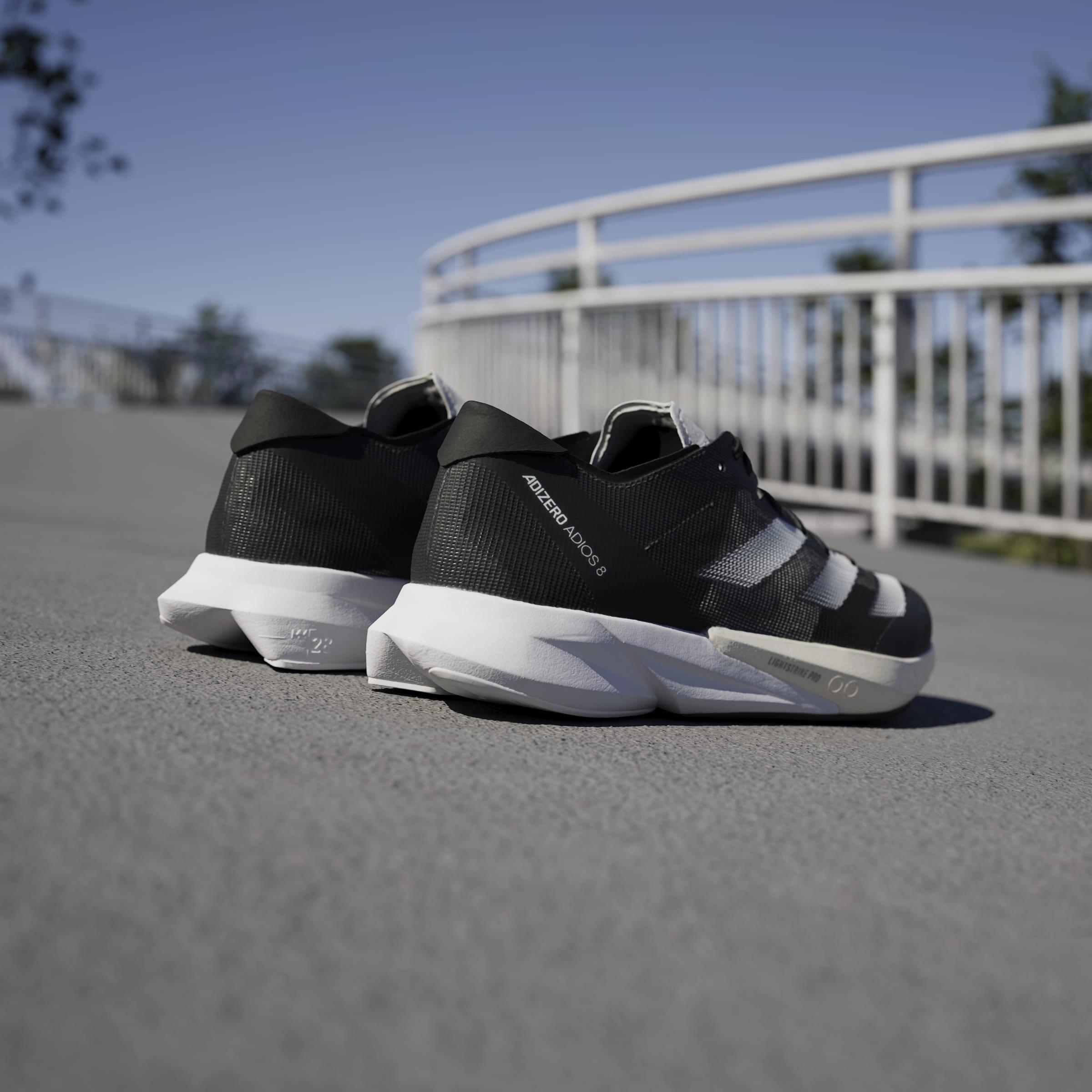 Sort/Hvid - adidas - Adizero Adios 8 Mens Running Shoes - 13