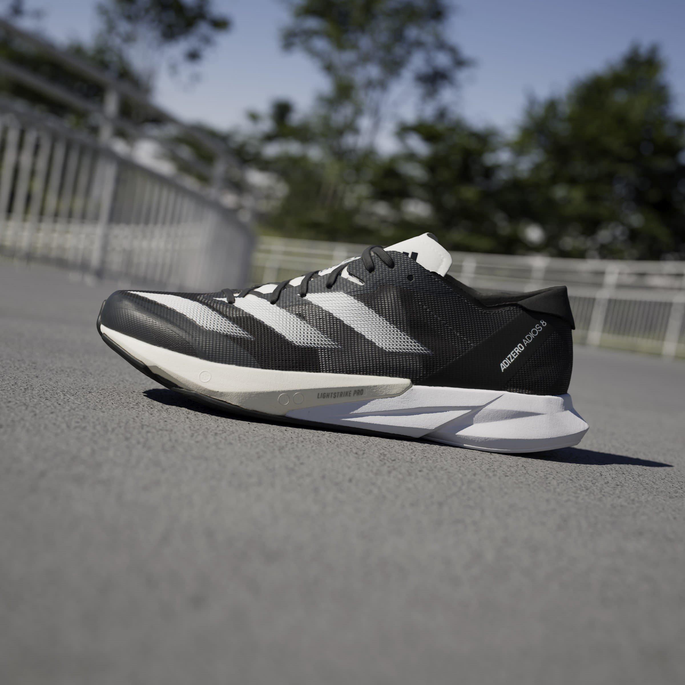 Sort/Hvid - adidas - Adizero Adios 8 Mens Running Shoes - 14