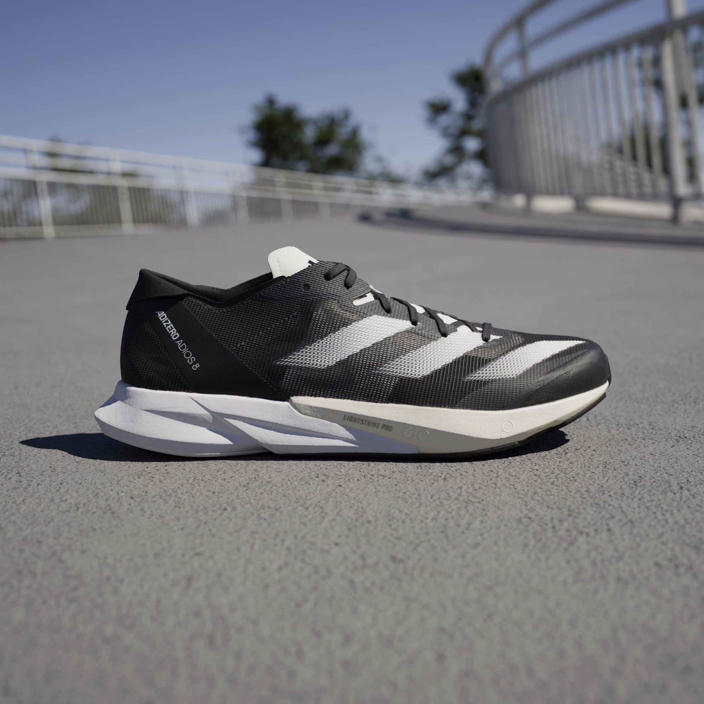 Sort/Hvid - adidas - Adizero Adios 8 Mens Running Shoes - 10