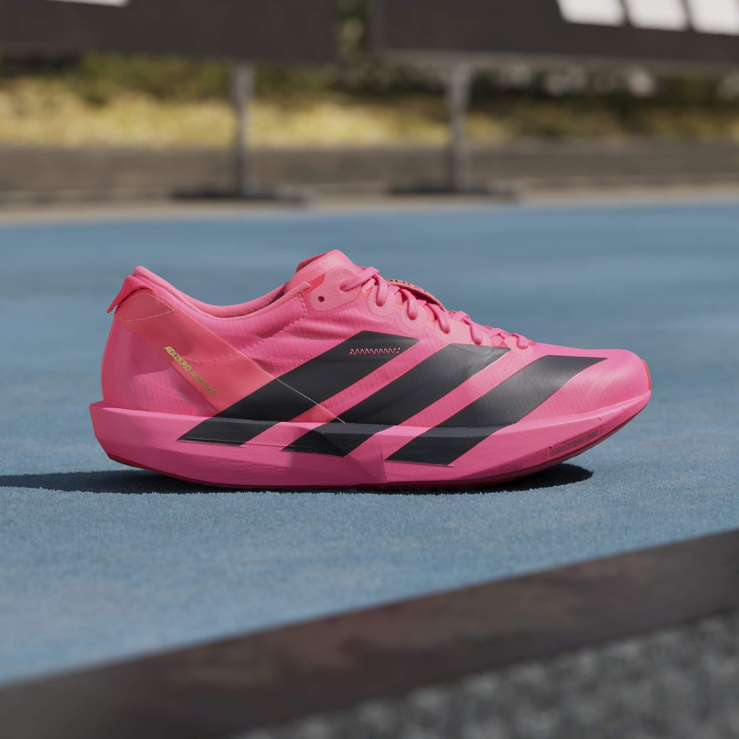 Solar/Black/Red - adidas - Adios 9 Womens Running Shoes - 10