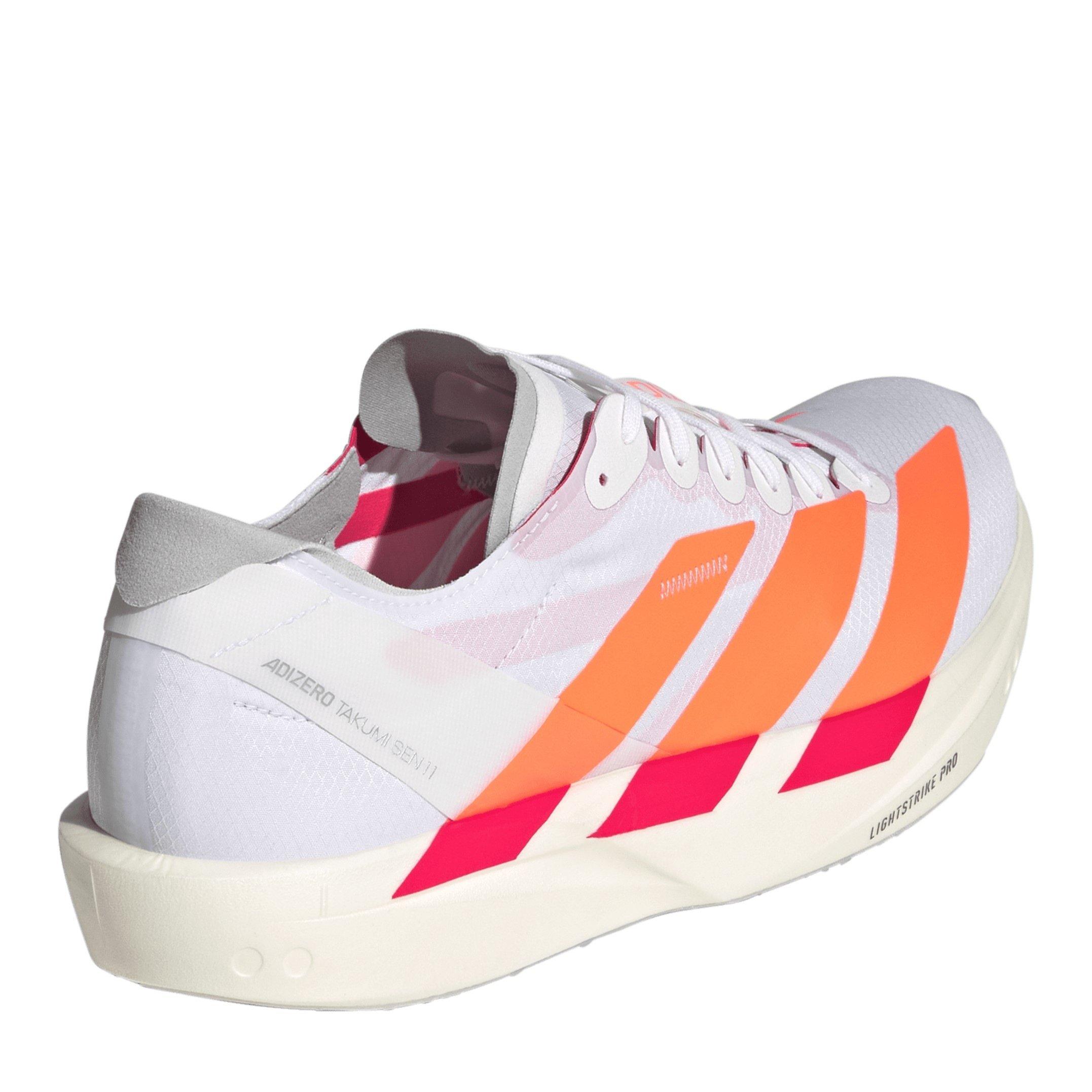 White/Orange - adidas - adidas Adizero Takumi Sen 11 Road Running Shoes - 4