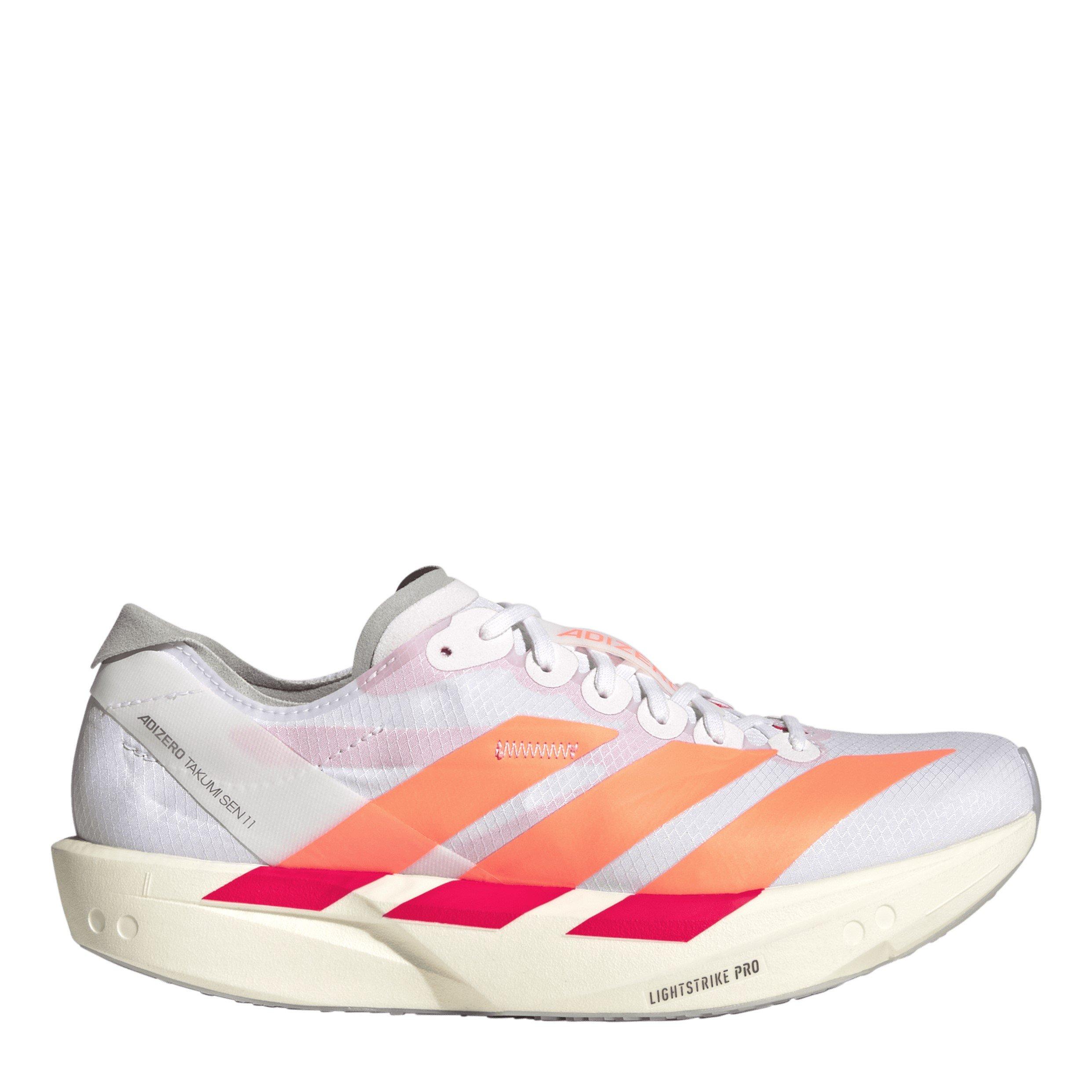 Adidas Women's Takumi Adizero Fast Neutral Road Running Shoes - White/Orange - 5.5 (38.7)