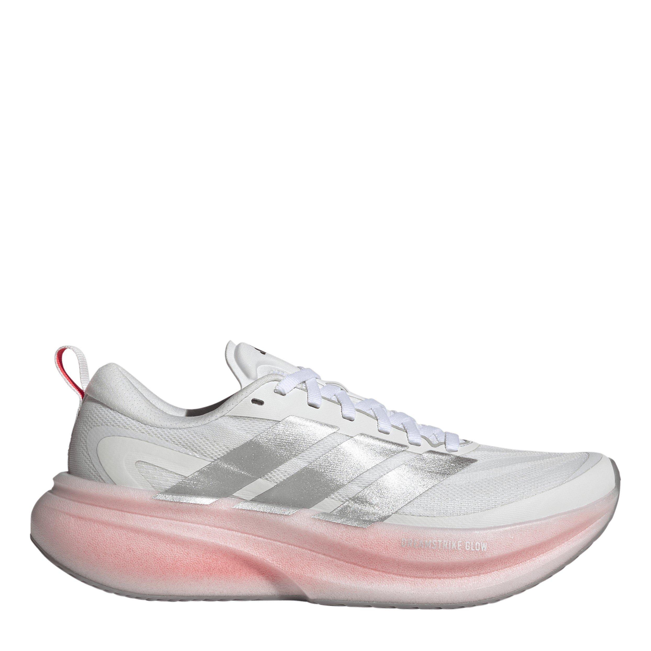 Adidas Women's Supernova Glide Running Shoes - White/Slvr/Red - 4 (36.7)