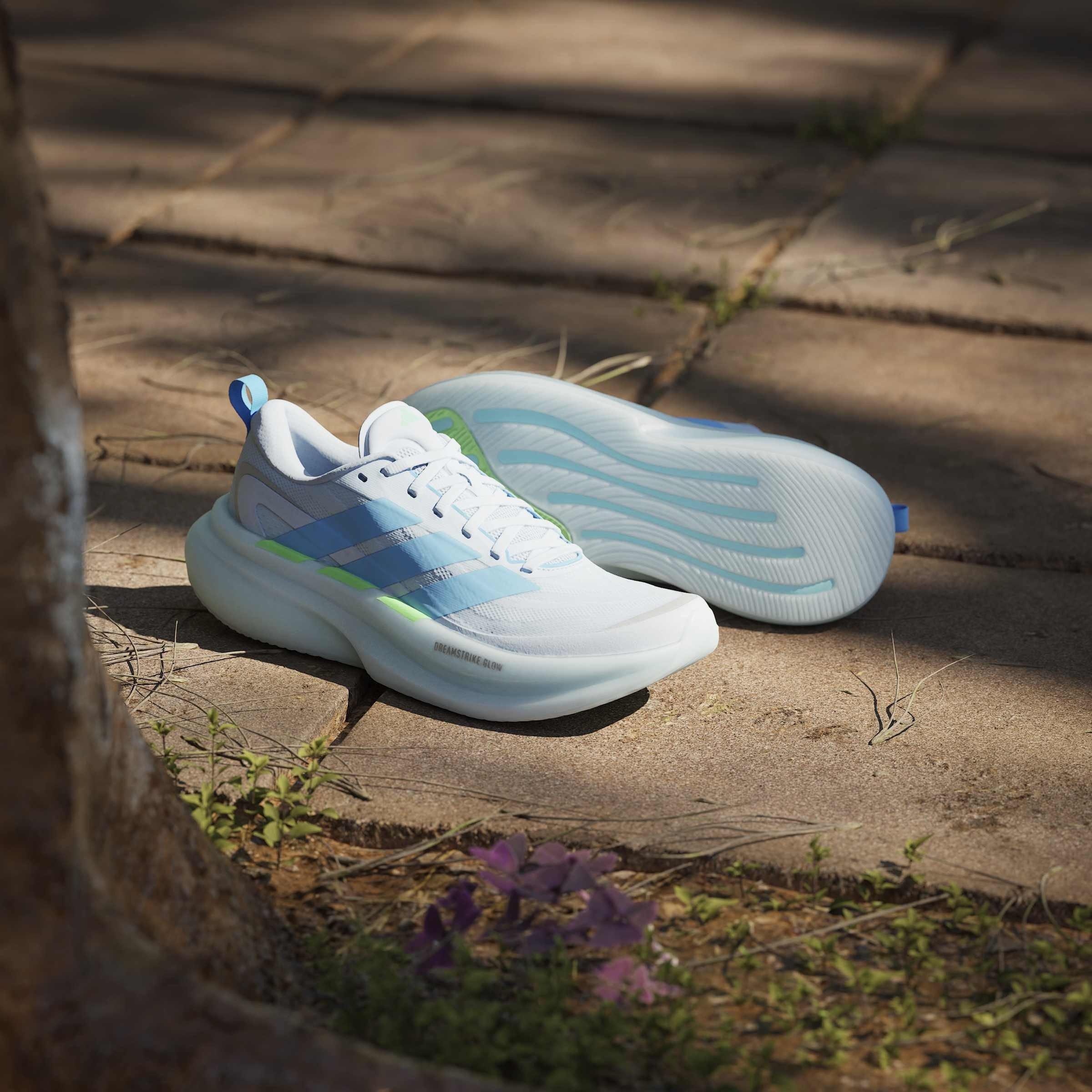 Crystal/Blue - adidas - Supernova Glide Womens Running Shoes - 15