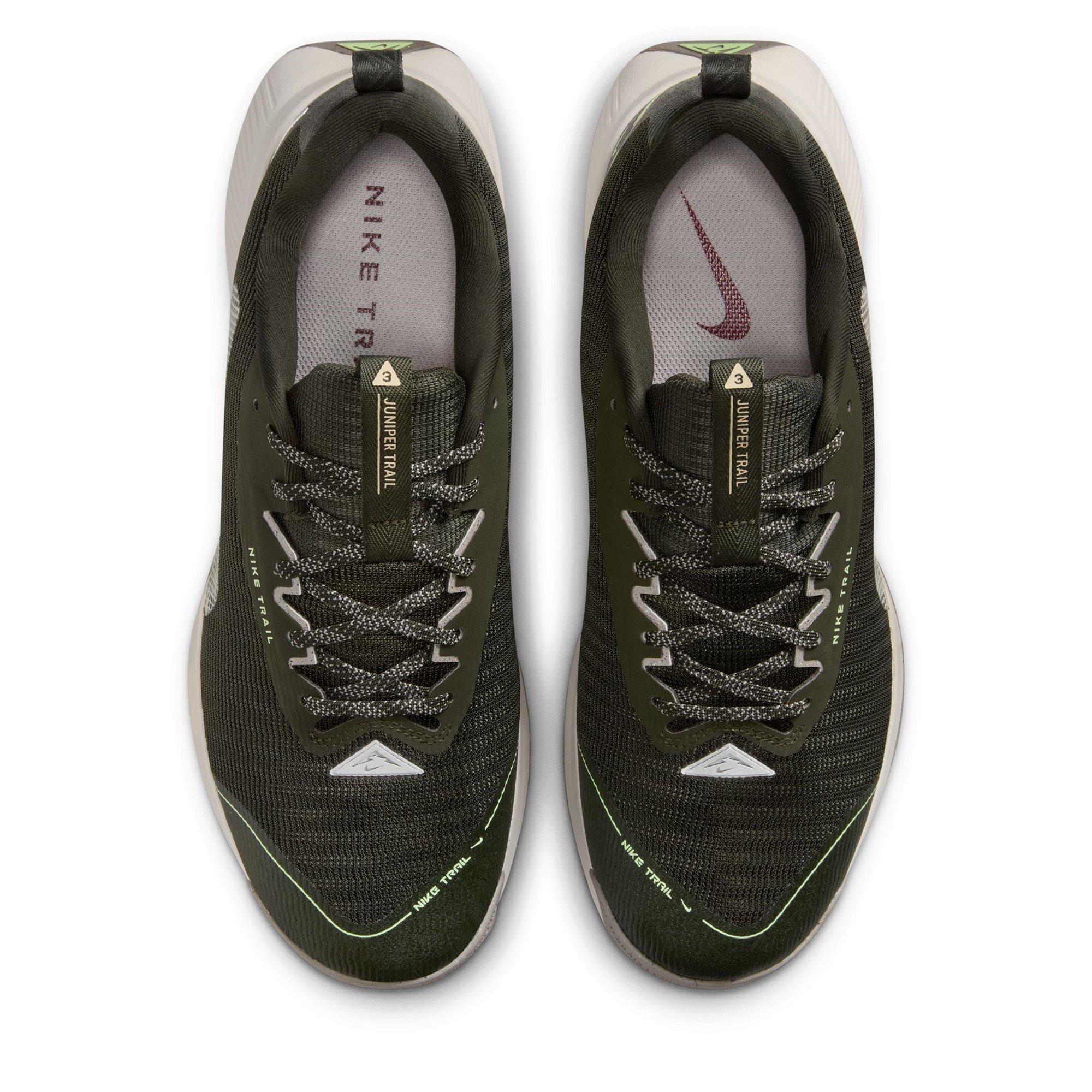 Sequoia/Wht-Gry - Nike - Juniper Trail 3 Mens Trail Running Shoes - 6