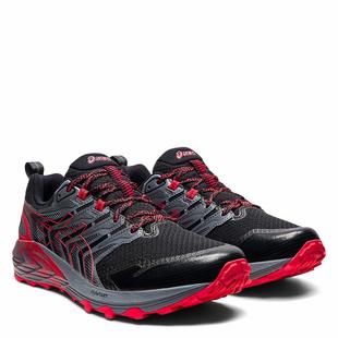 BLACK/ELEC RED - Asics - GEL Trabuco Terra Mens Trail Running Shoes - 5