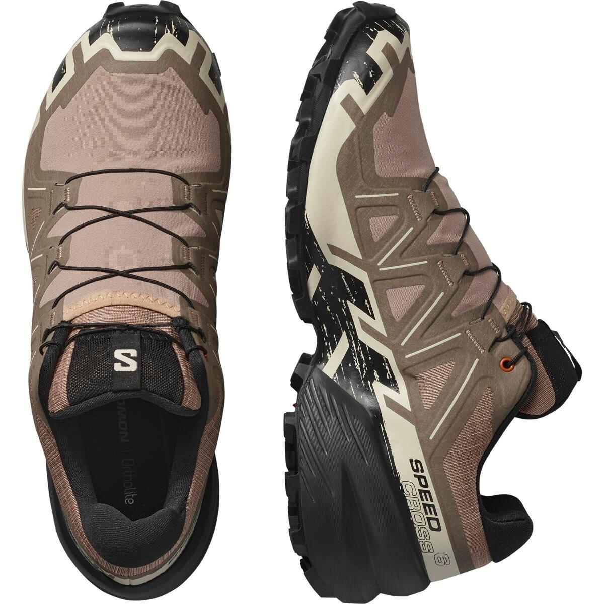 Natrual/Black - Salomon - Speedcross 6 Trail Running Shoes Mens - 5