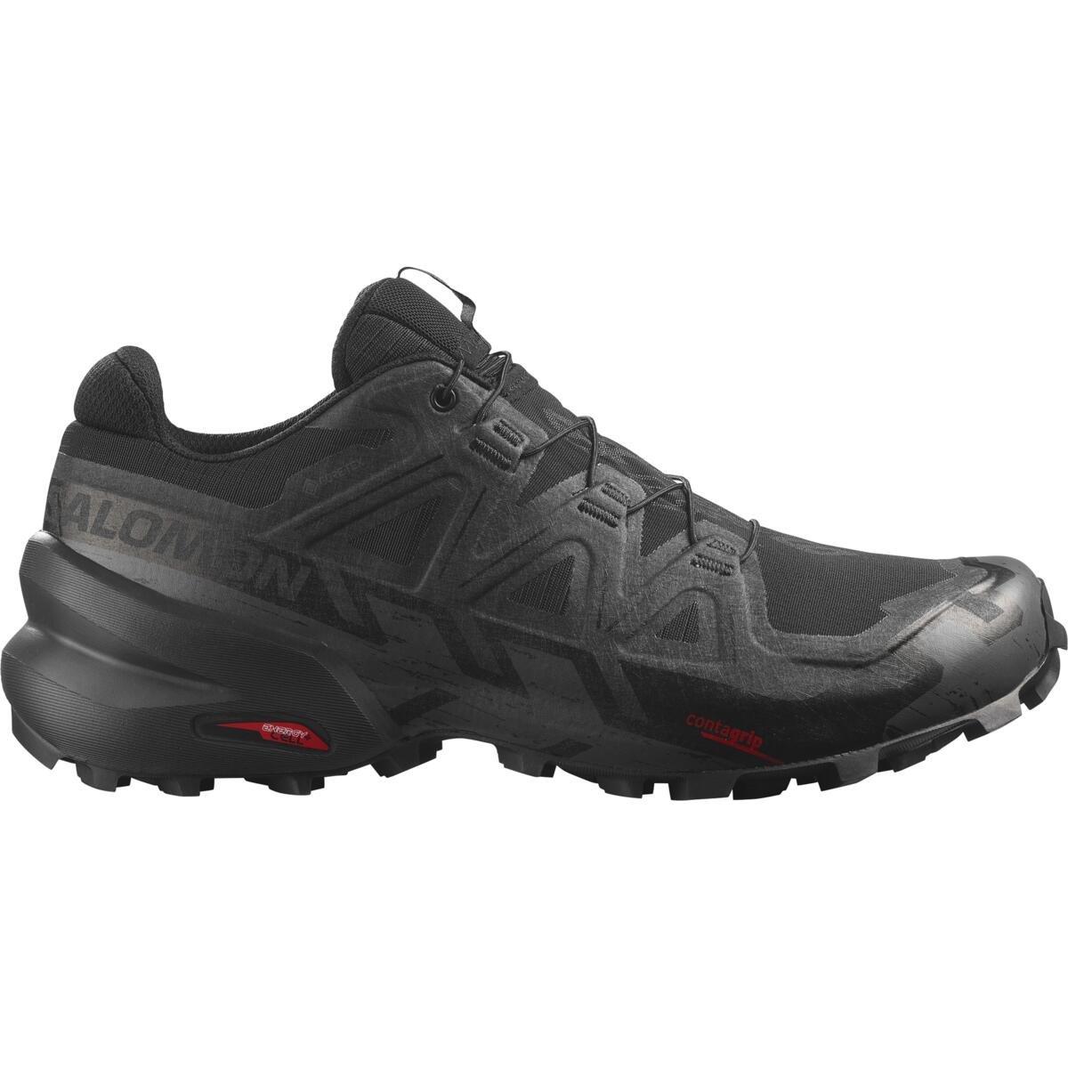 Black/Black - Salomon - Speedcross 6 GTX Trail Running Shoes Mens - 1