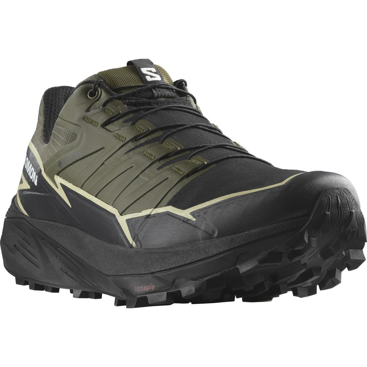 Oliva/Nero - Salomon - Thundercross Gore-Tex Men's Trail Running Shoes - 3