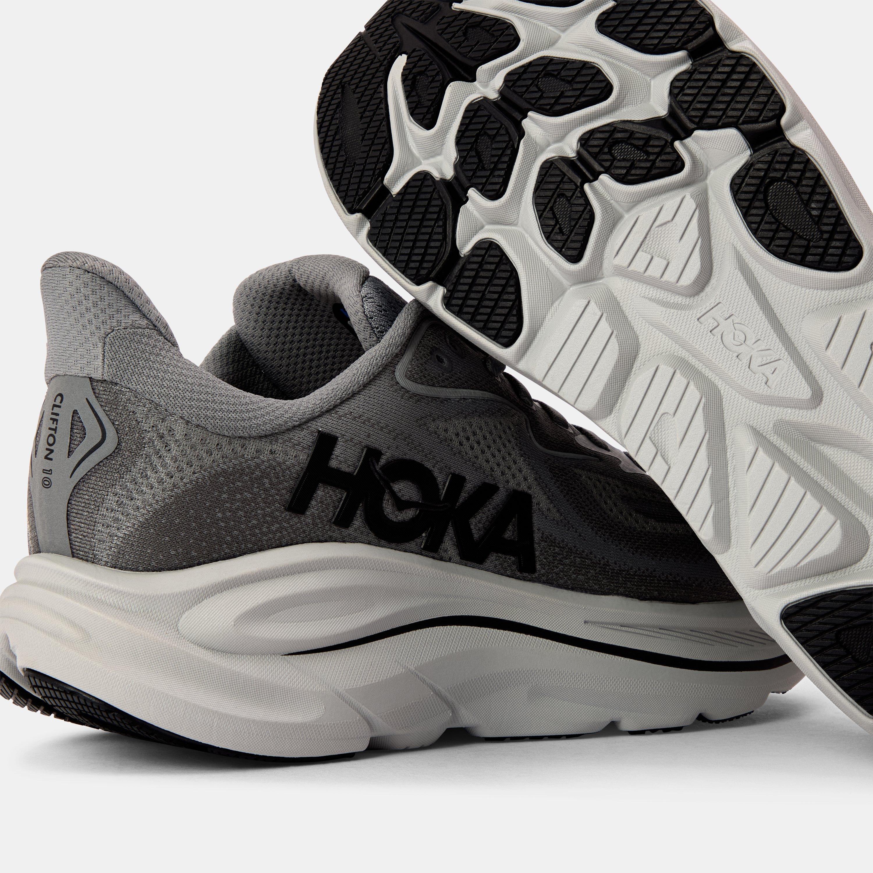 Grey/Asteroid - Hoka - Clifton 10 Running Trainers - 4