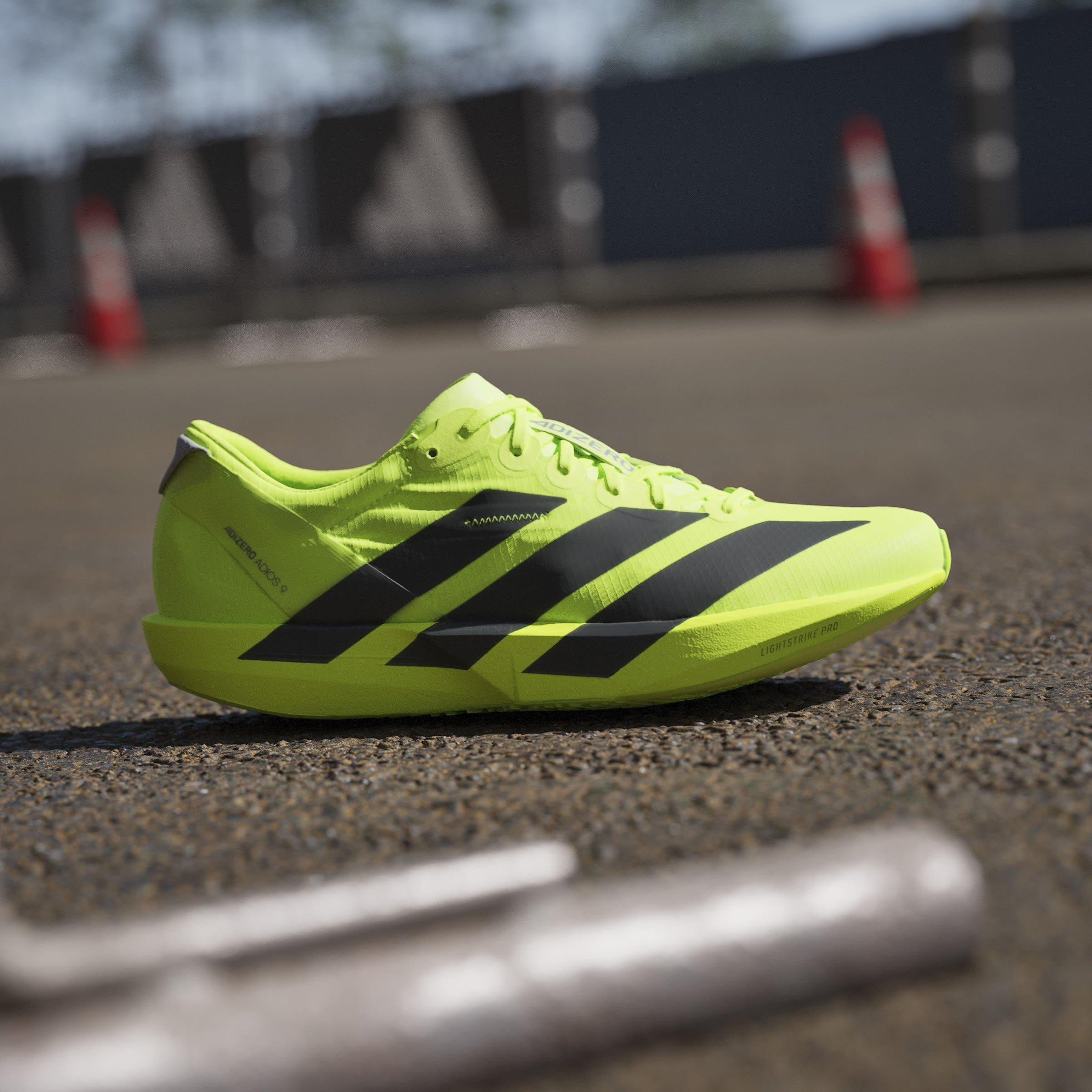 Lemon/Blk/Silv - adidas - Adios 9 Womens Running Shoes - 11