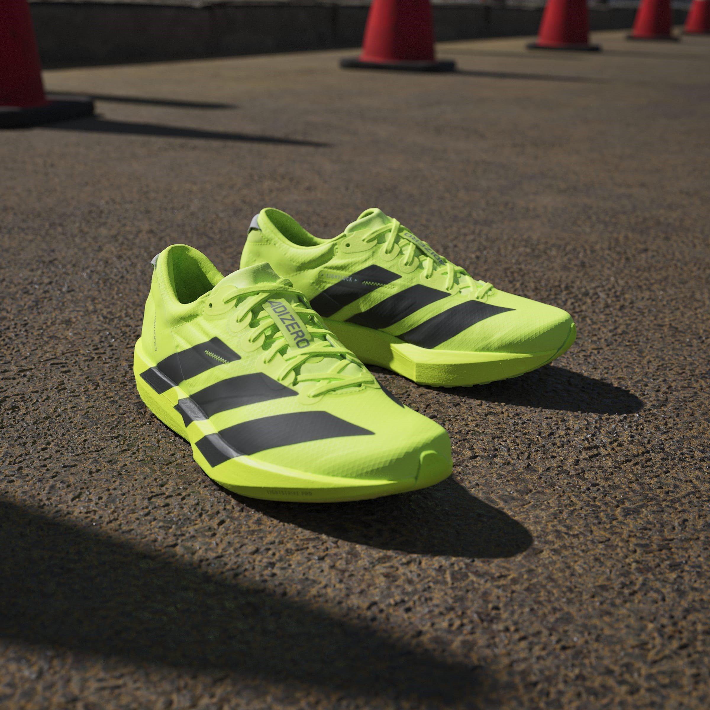 Lemon/Blk/Silv - adidas - Adios 9 Womens Running Shoes - 16