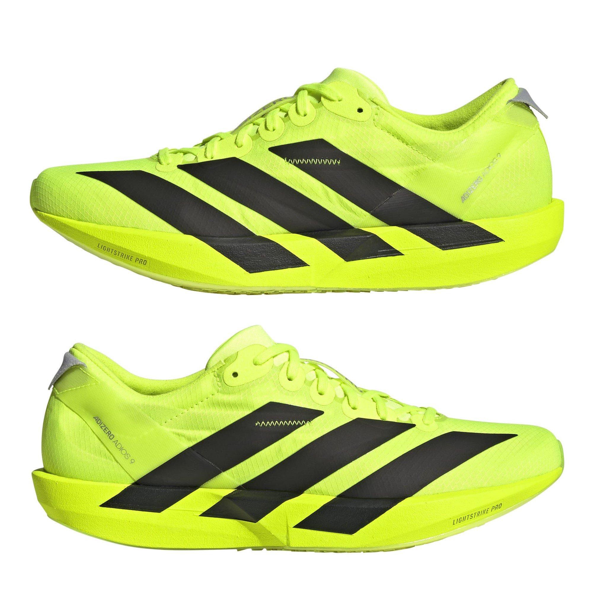 Lemon/Blk/Silv - adidas - Adios 9 Womens Running Shoes - 9