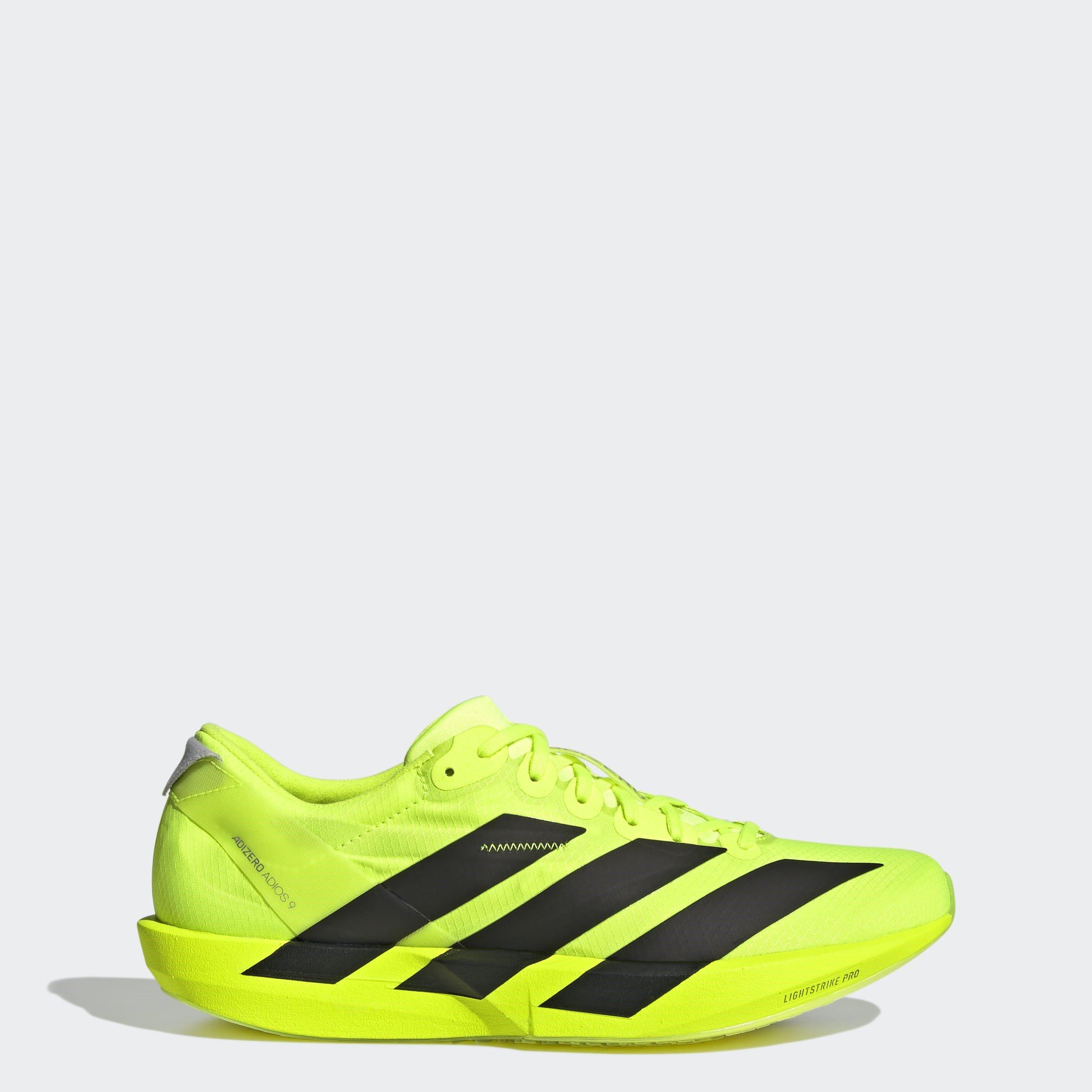 Lemon/Blk/Silv - adidas - Adios 9 Womens Running Shoes - 10