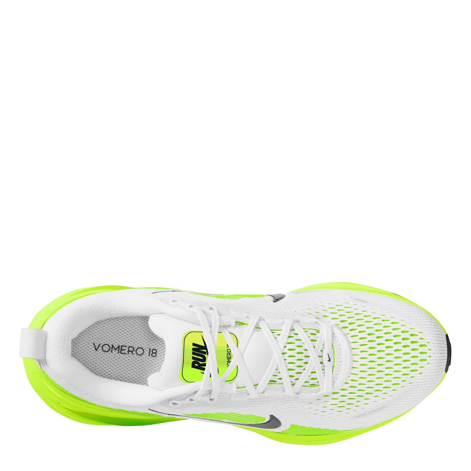 Wht/Blk-Green - Nike - Vomero 18 Womens Running Shoes - 10