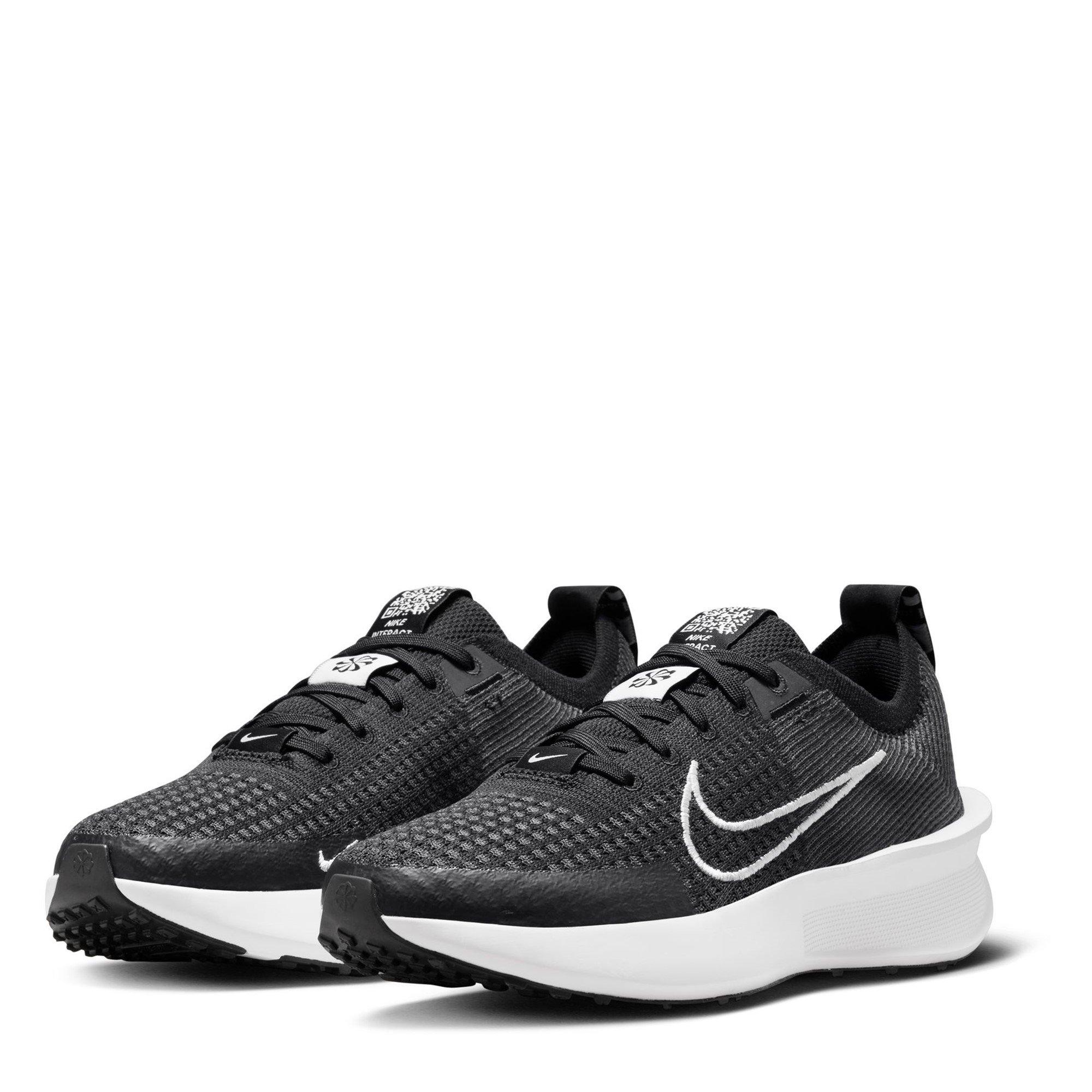 Blk/Wht-Anthra - Nike - Interact Run Womens Running Shoes - 4