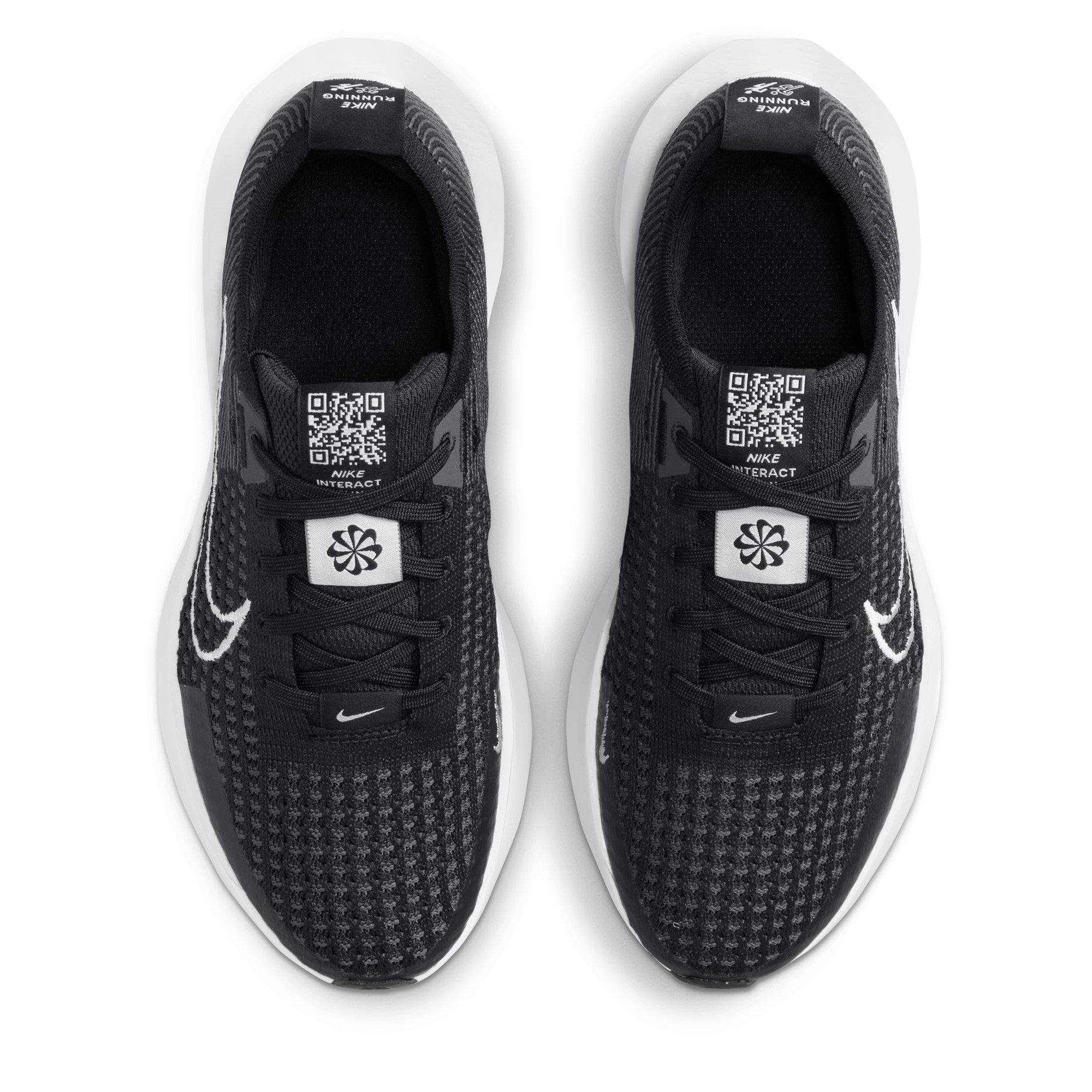 Blk/Wht-Anthra - Nike - Interact Run Womens Running Shoes - 6