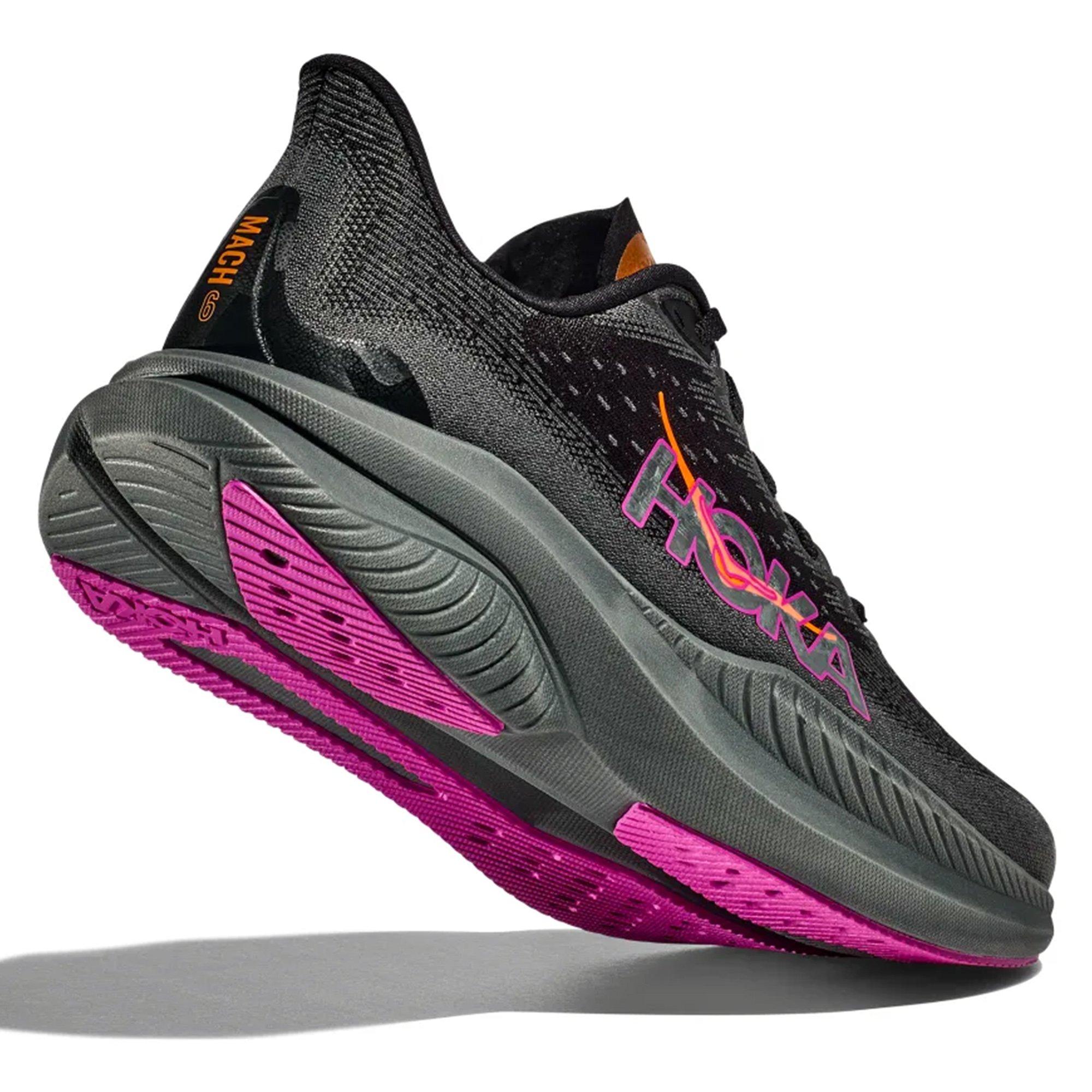 BLACK/FUSHSIA - Hoka - Mach 6 Womens Running Shoes - 4