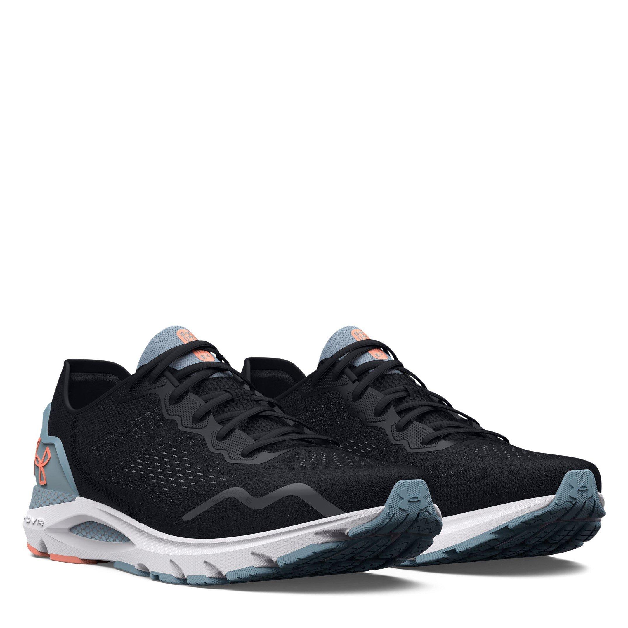 Blk/Blue/Peach - Under Armour - HOVR Sonic 6 Womens Running Shoes - 5