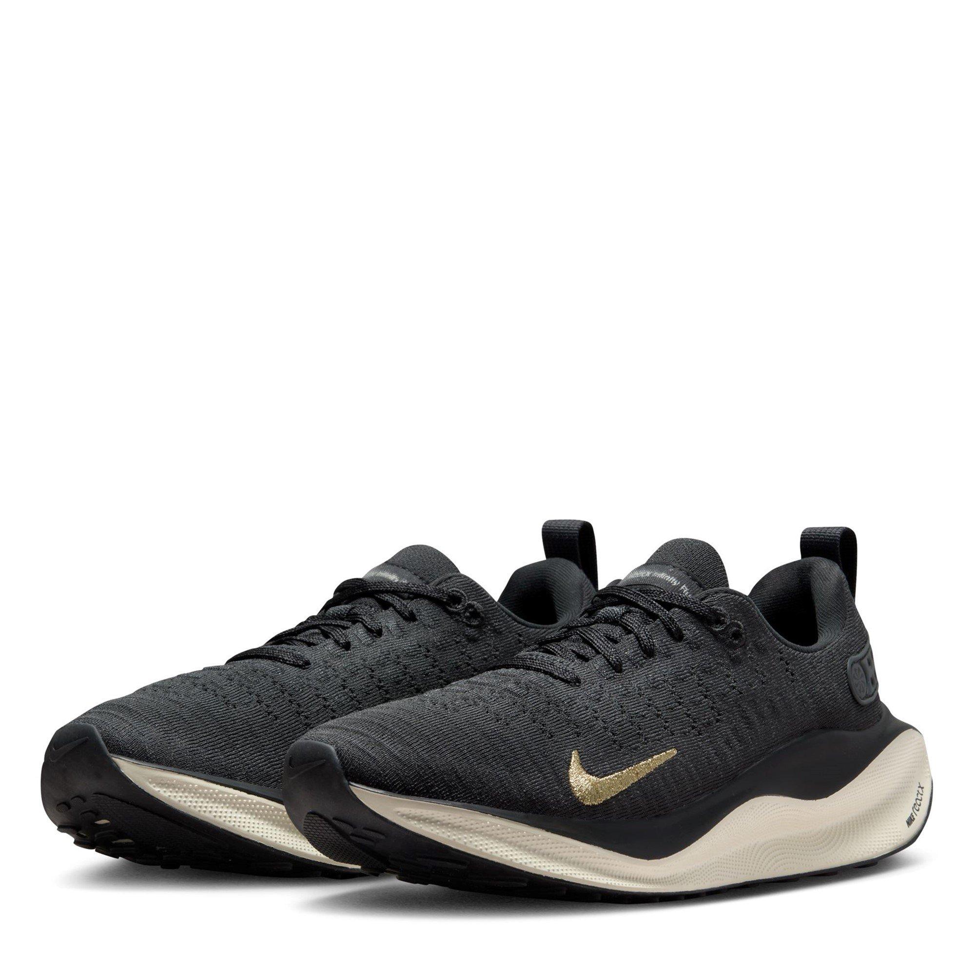 Grey/Gold-Black - Nike - InfinityRN 4 Womens Running Shoes - 4
