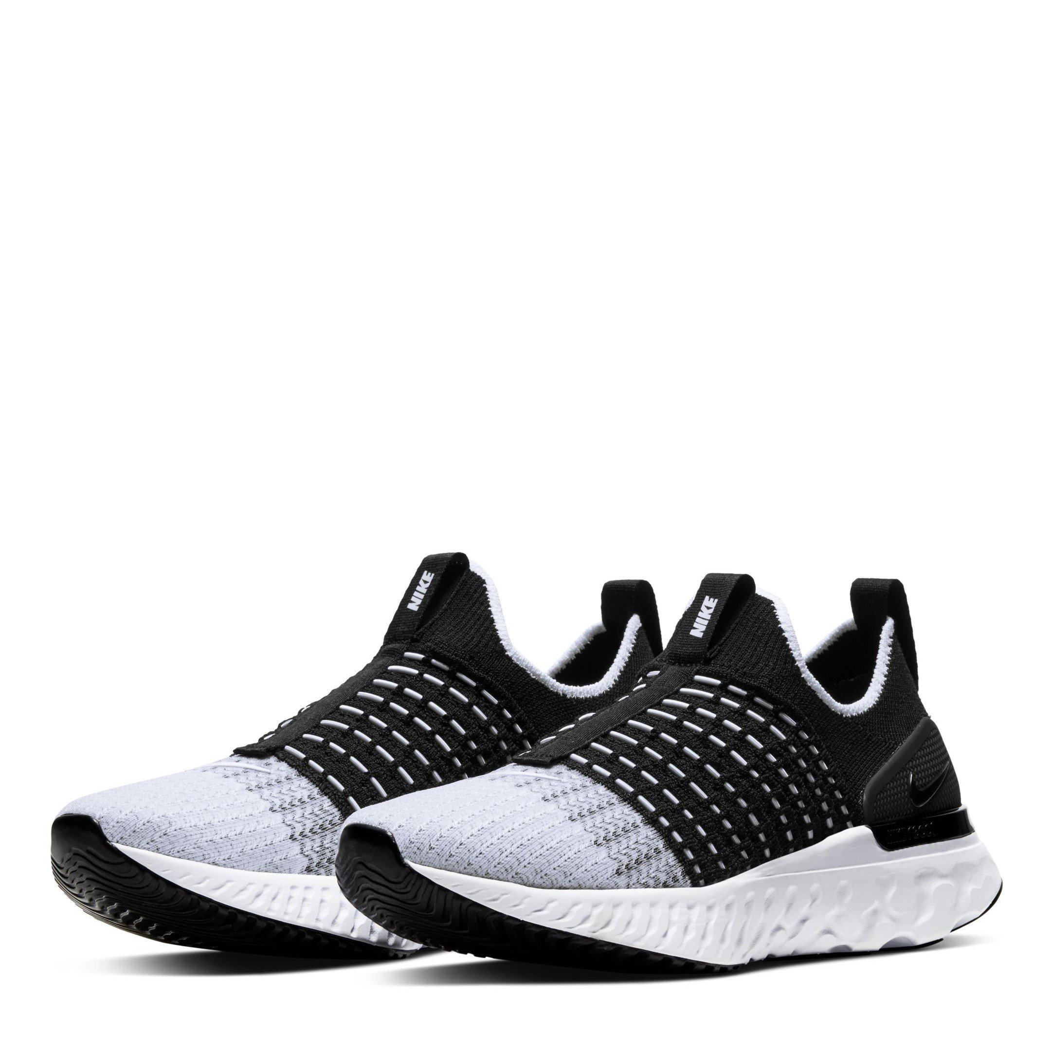 Black/White - Nike - React Phantom Run Flyknit 2 Womens  Running Shoes - 4