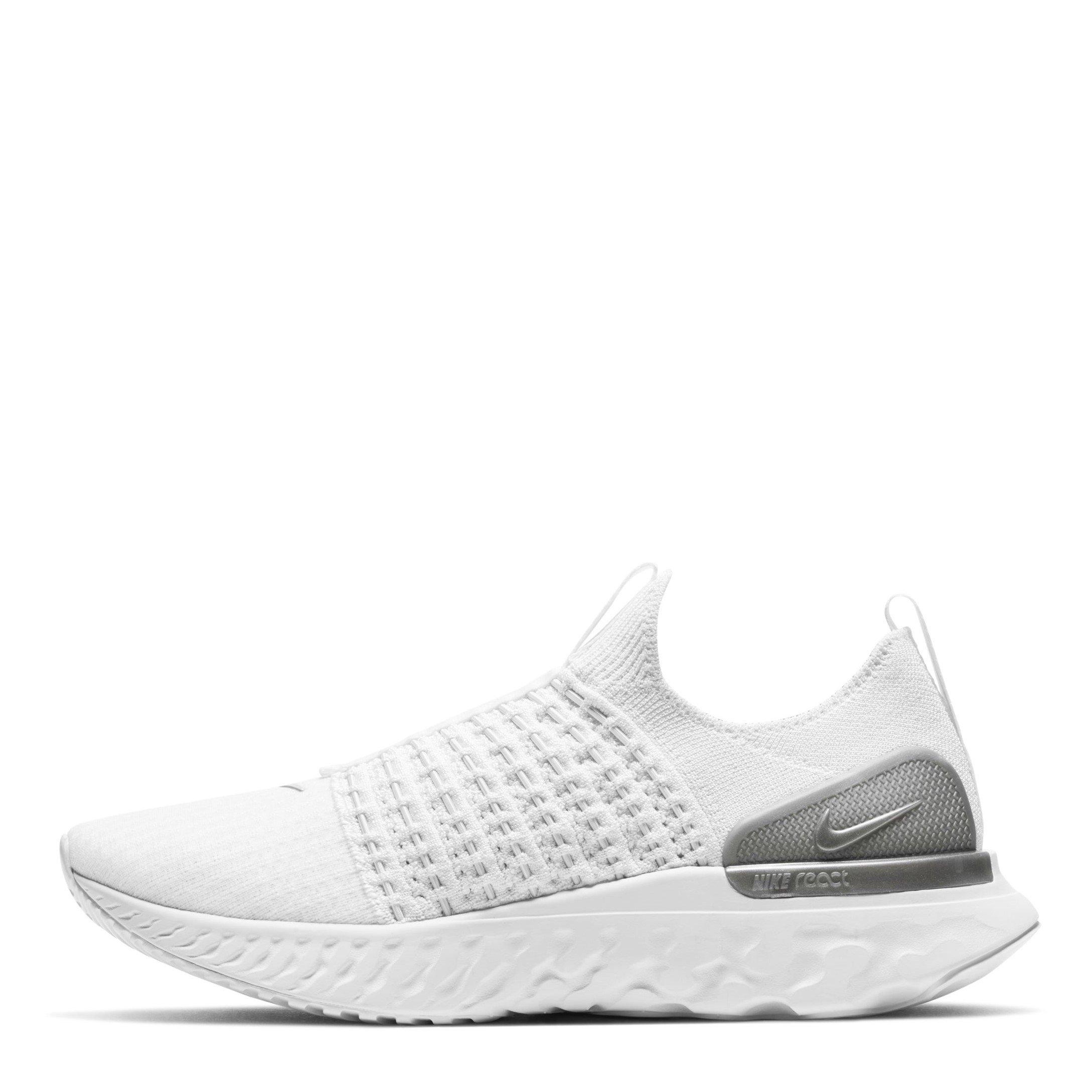 Wht/M.Silv-Wht - Nike - React Phantom Run Flyknit 2 Womens  Running Shoes - 2