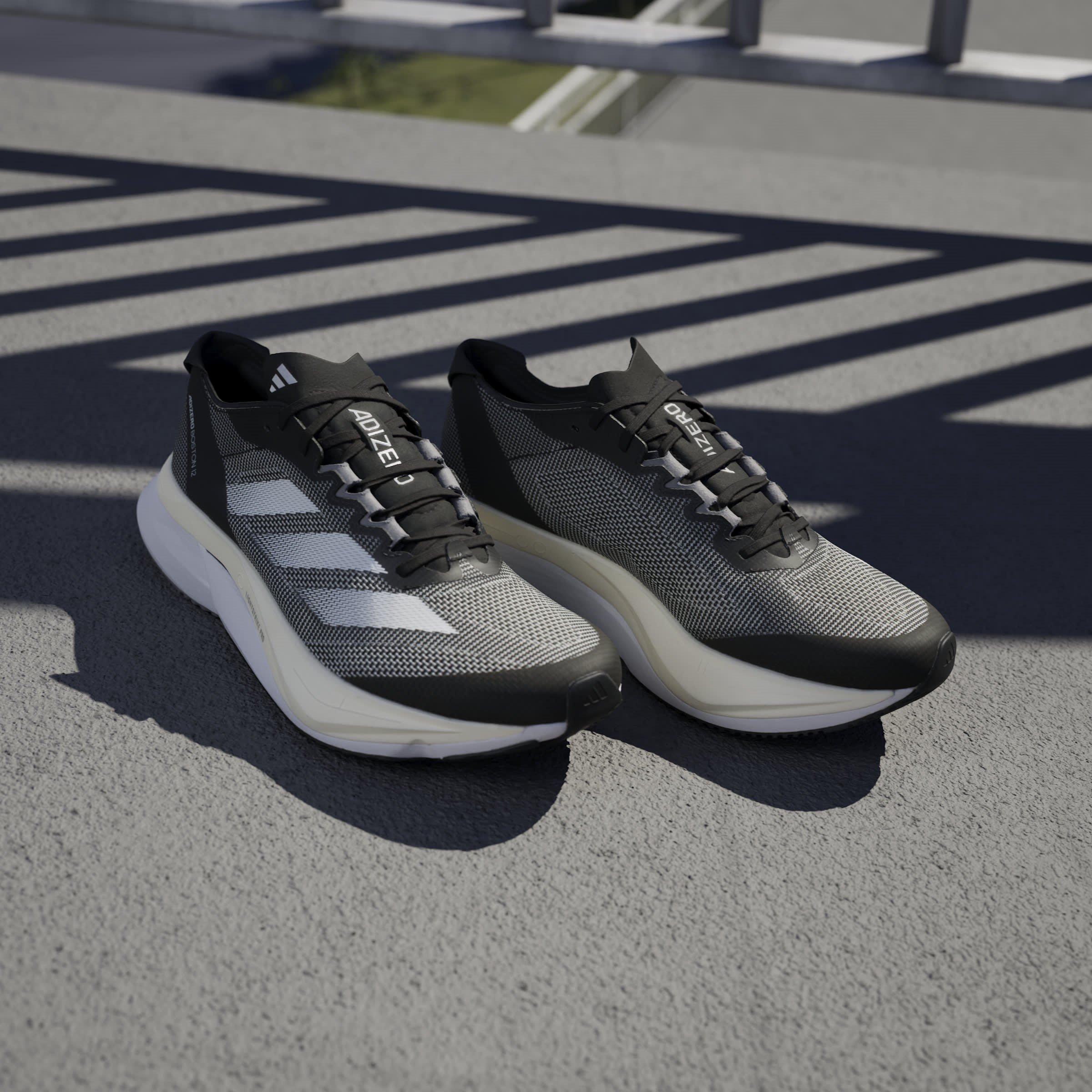 Crno/Bijelo - adidas - Adizero Boston 12 Road Running Shoes Womens - 12