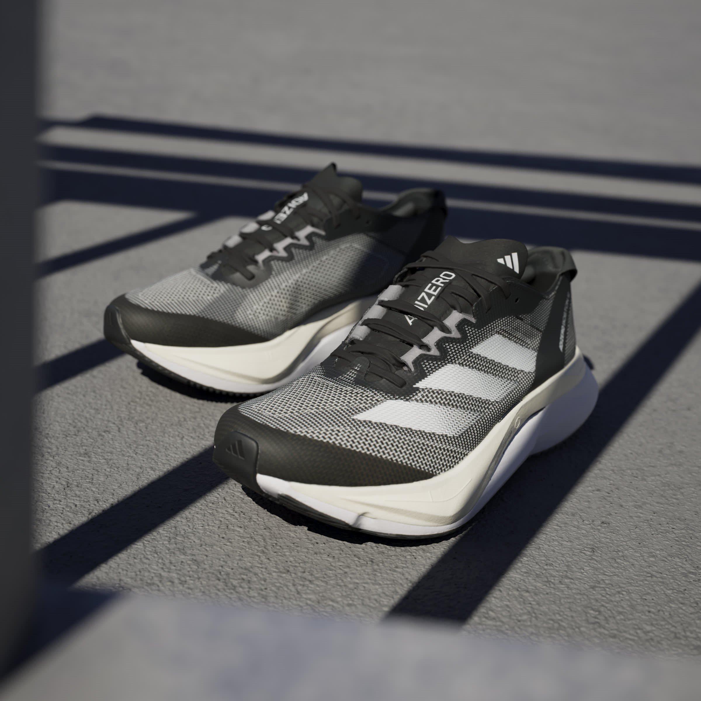 Crno/Bijelo - adidas - Adizero Boston 12 Road Running Shoes Womens - 15