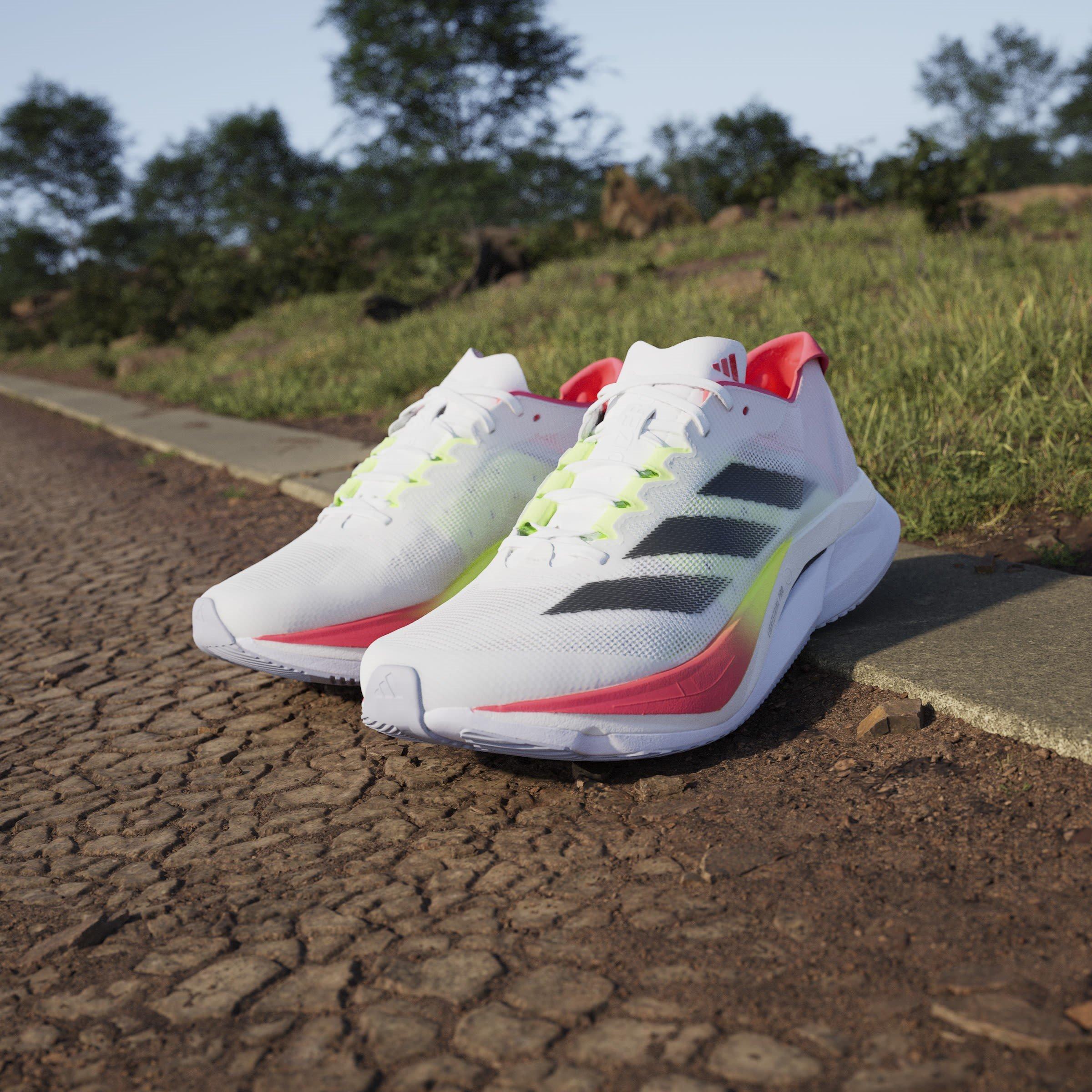 White/Red - adidas - Adizero Boston 12 Road Running Shoes Womens - 15