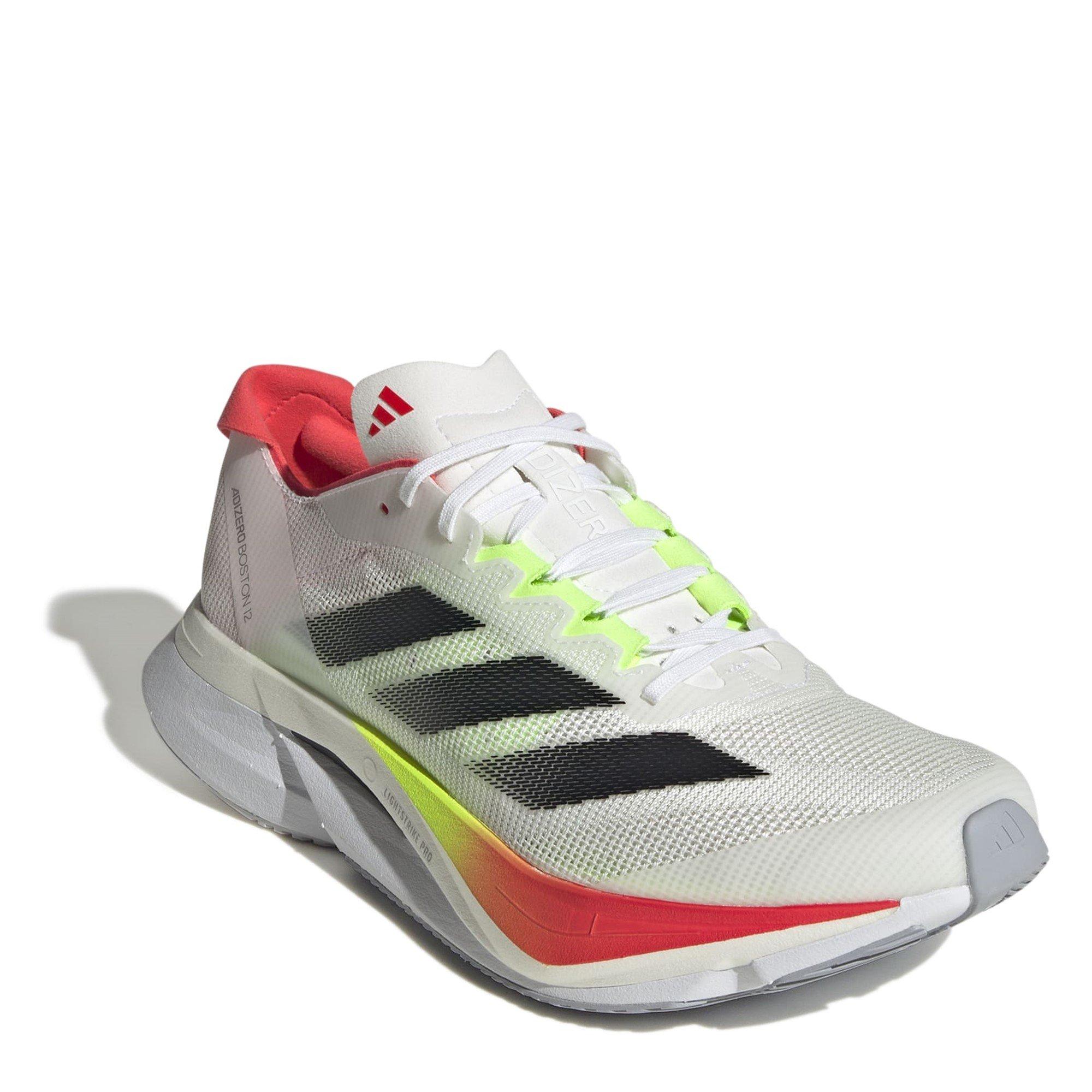 White/Red - adidas - Adizero Boston 12 Road Running Shoes Womens - 3