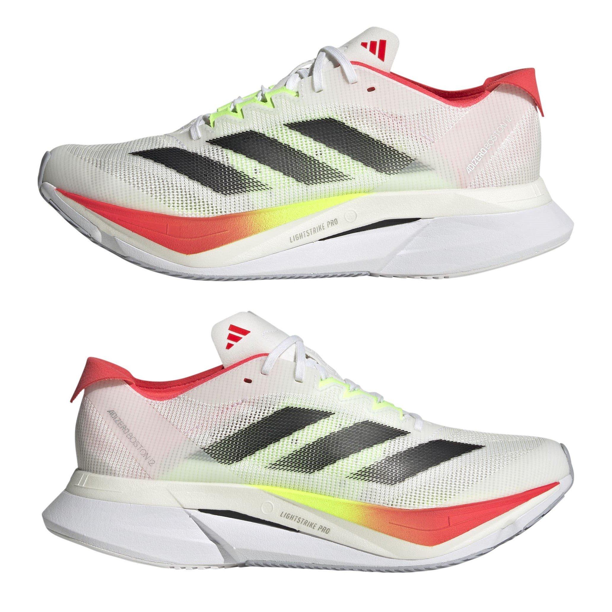 White/Red - adidas - Adizero Boston 12 Road Running Shoes Womens - 9