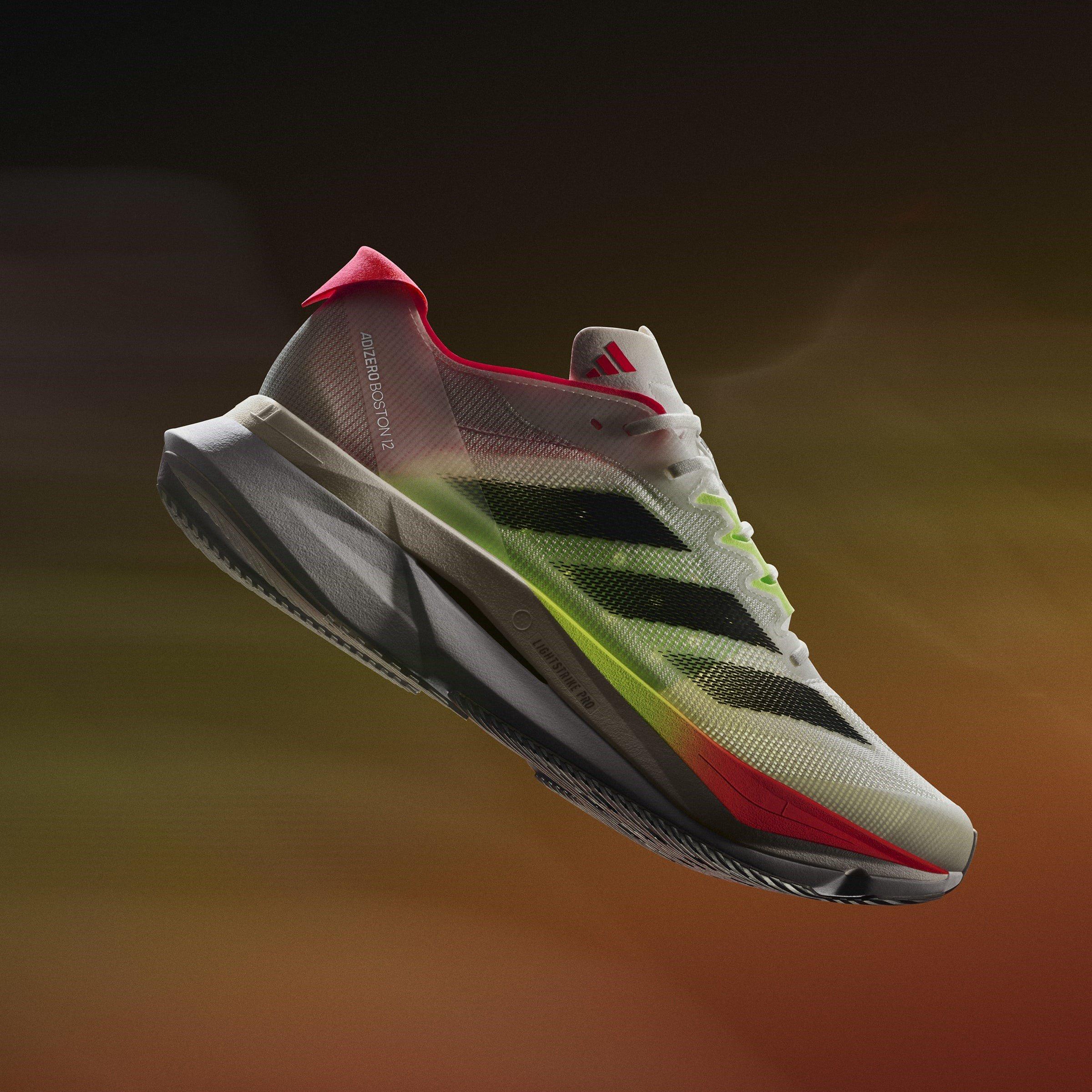 White/Red - adidas - Adizero Boston 12 Road Running Shoes Womens - 10