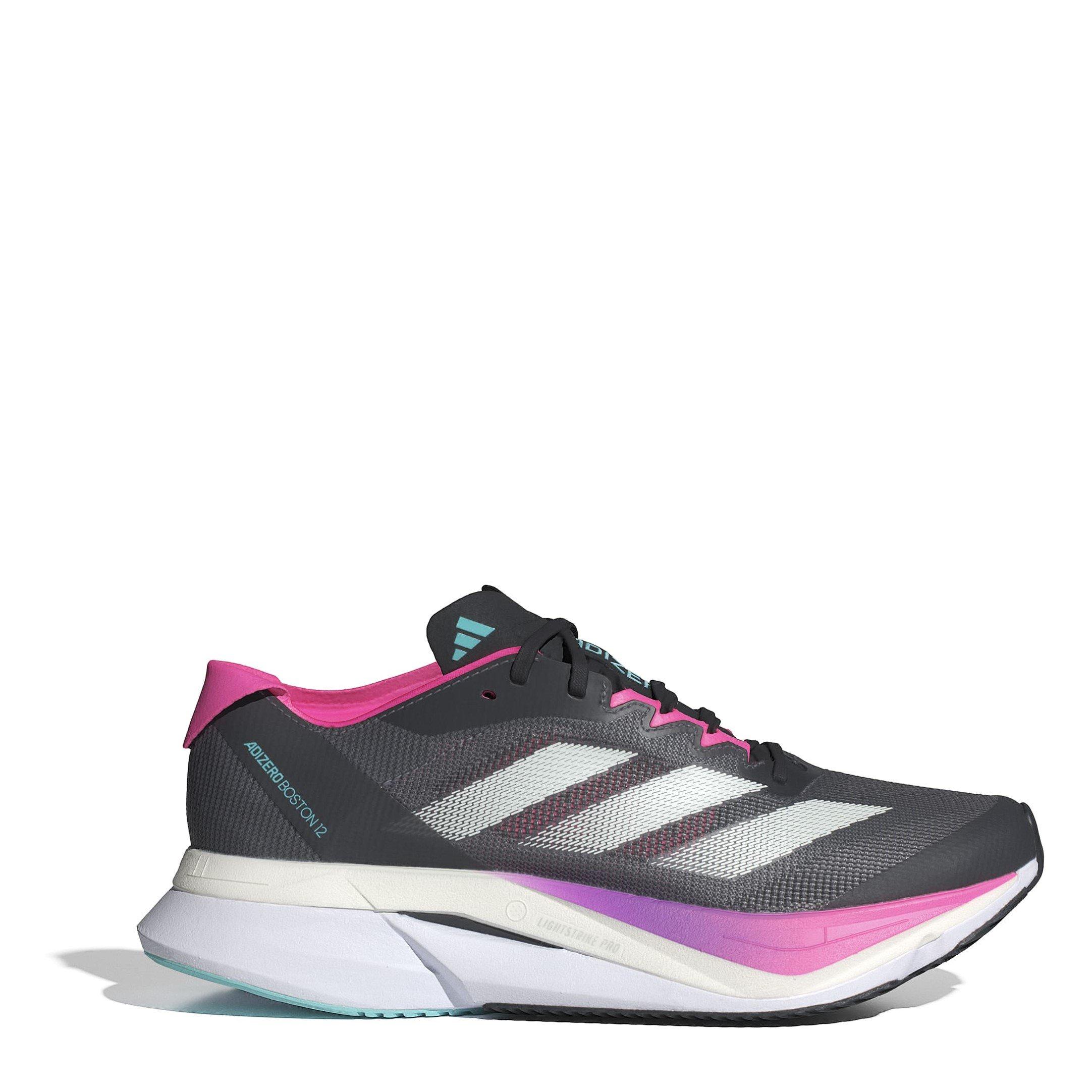 Gry/Jade/Pnk - adidas - Adizero Boston 12 Road Running Shoes Womens - 1
