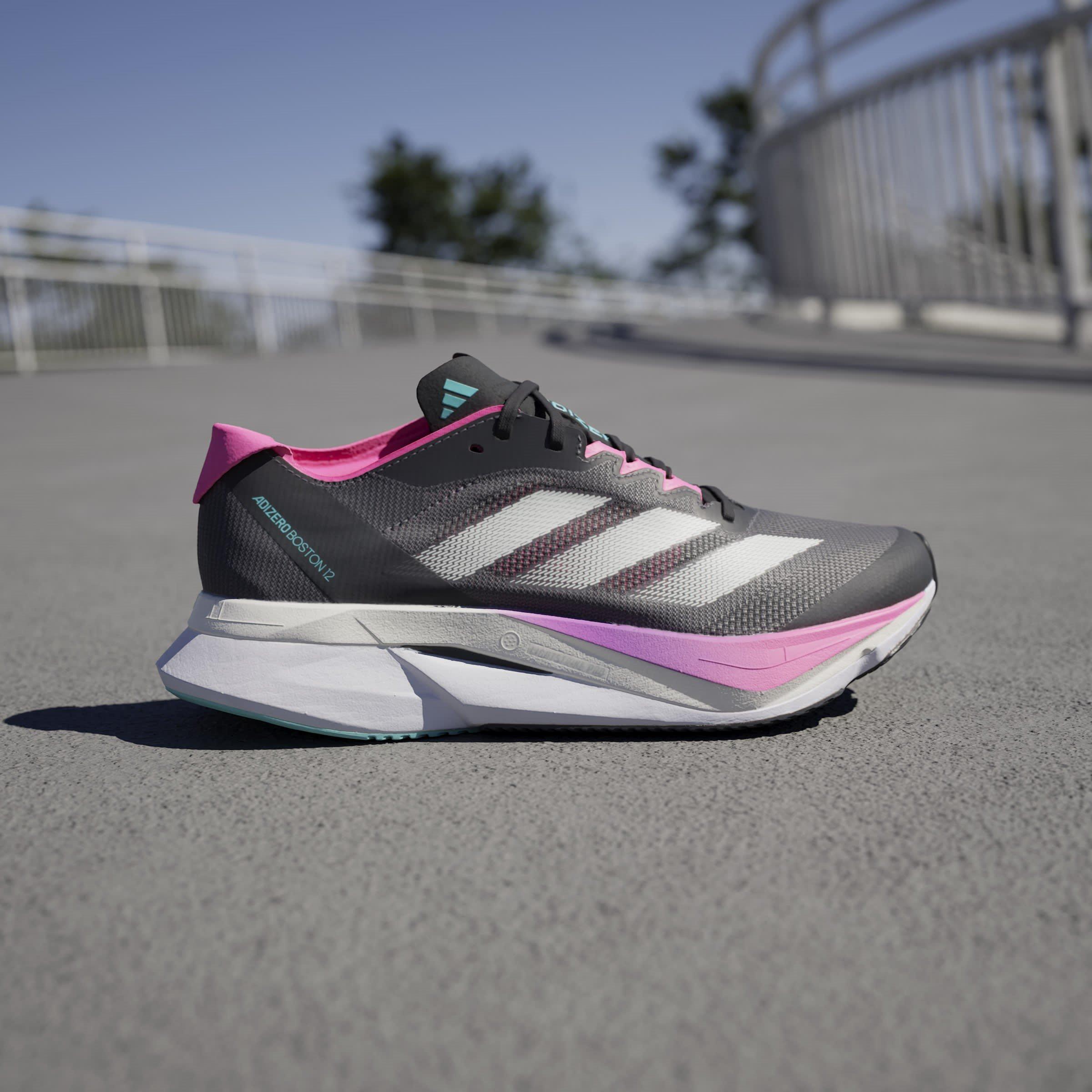 Gry/Jade/Pnk - adidas - Adizero Boston 12 Road Running Shoes Womens - 11