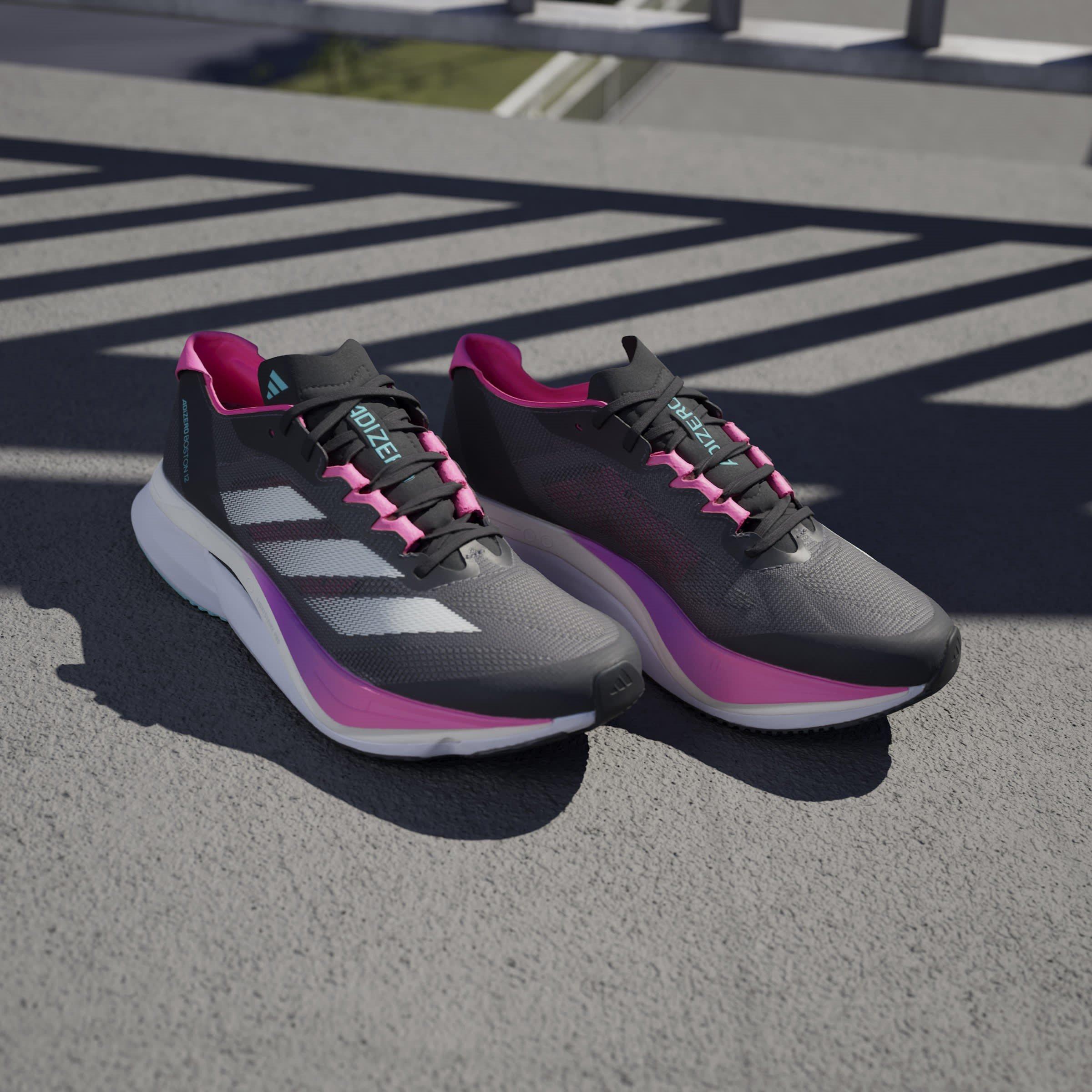 Gry/Jade/Pnk - adidas - Adizero Boston 12 Road Running Shoes Womens - 13
