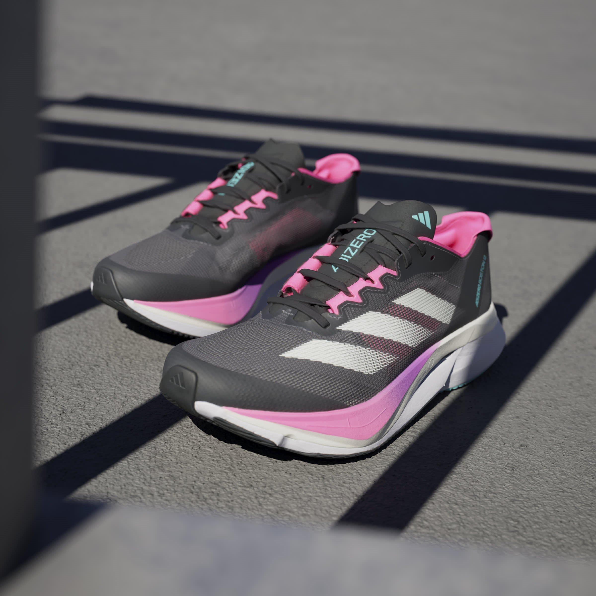Gry/Jade/Pnk - adidas - Adizero Boston 12 Road Running Shoes Womens - 16