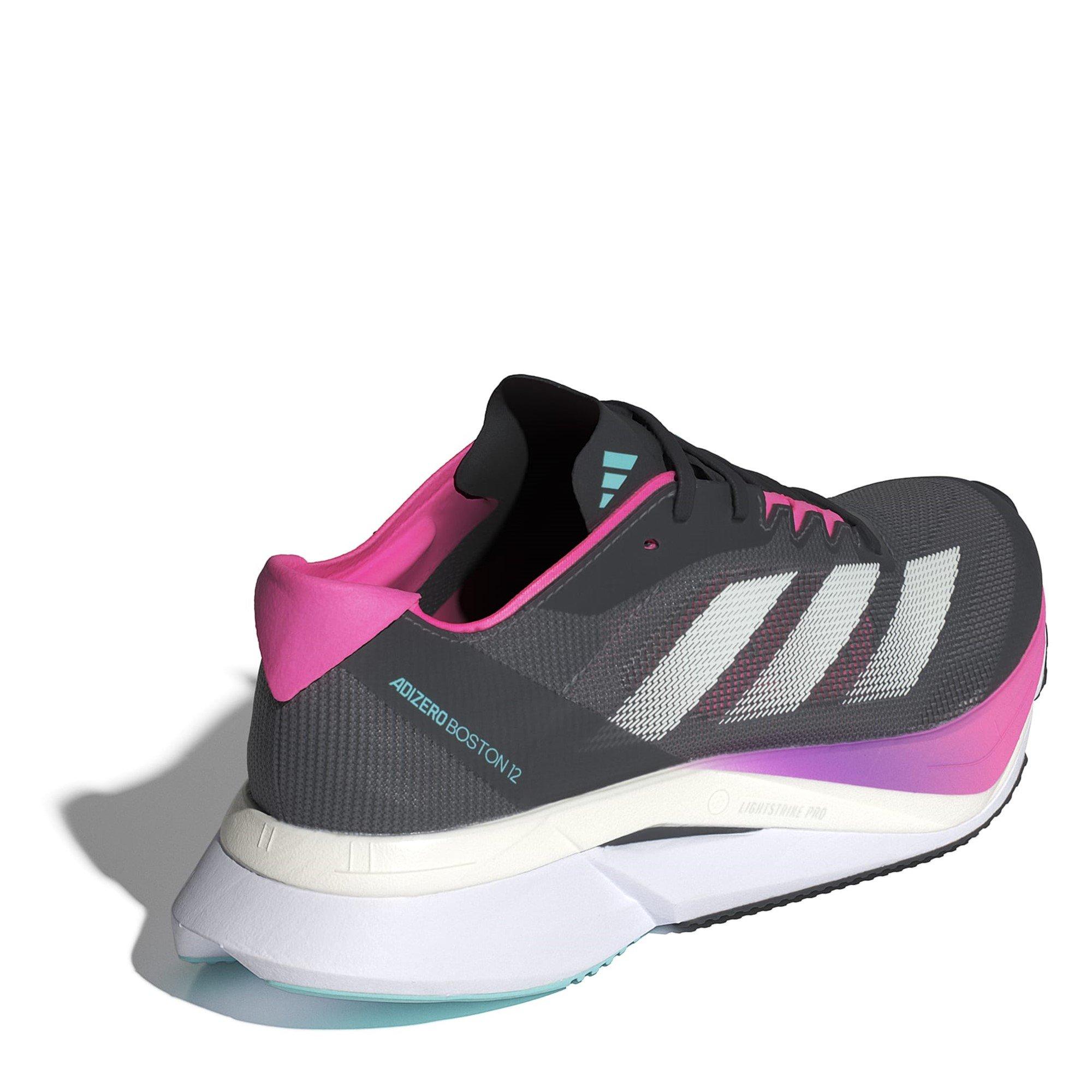 Gry/Jade/Pnk - adidas - Adizero Boston 12 Road Running Shoes Womens - 4