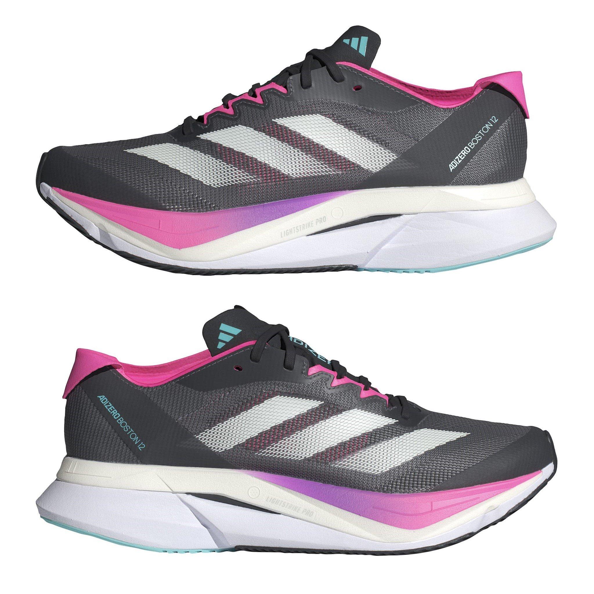 Gry/Jade/Pnk - adidas - Adizero Boston 12 Road Running Shoes Womens - 9