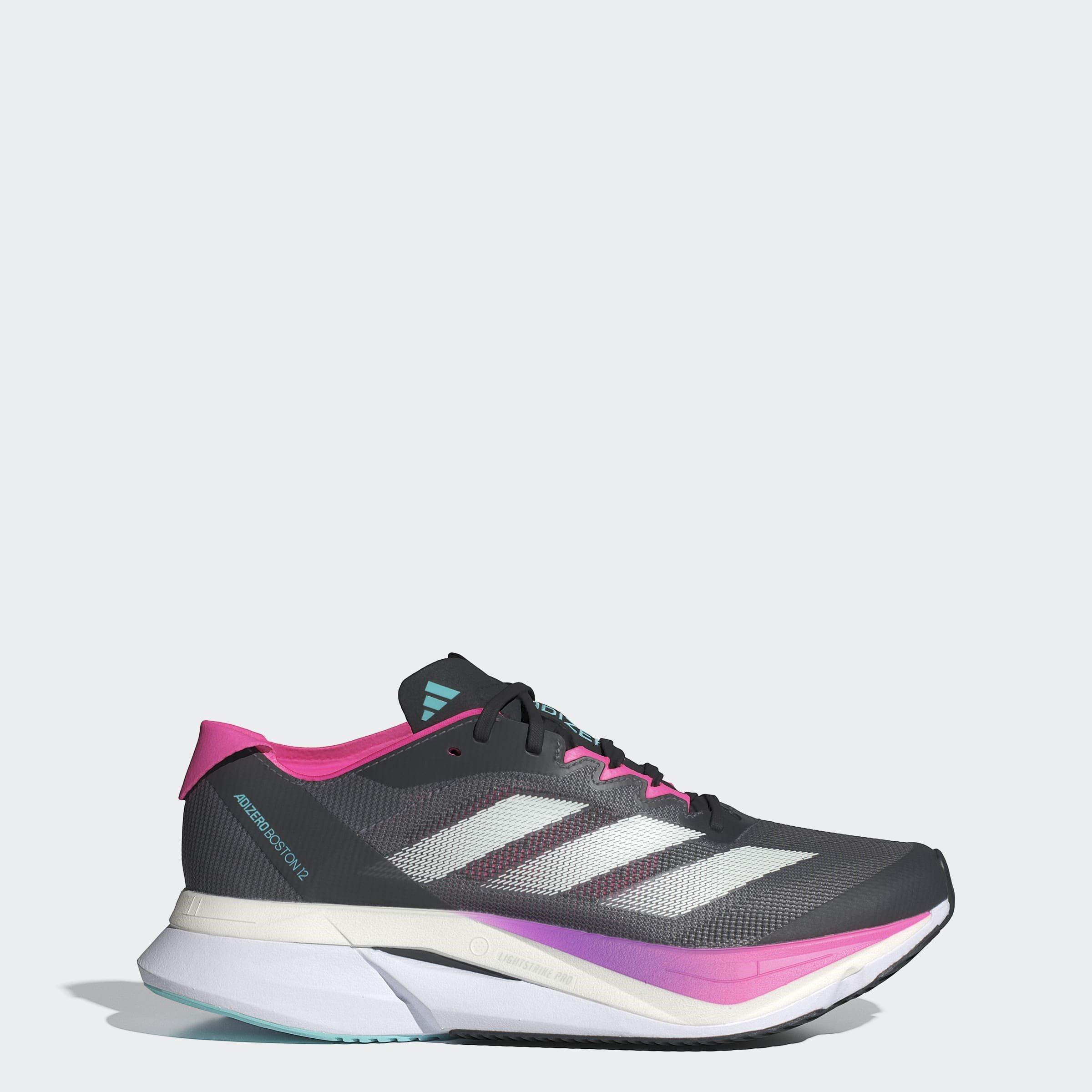 Gry/Jade/Pnk - adidas - Adizero Boston 12 Road Running Shoes Womens - 10