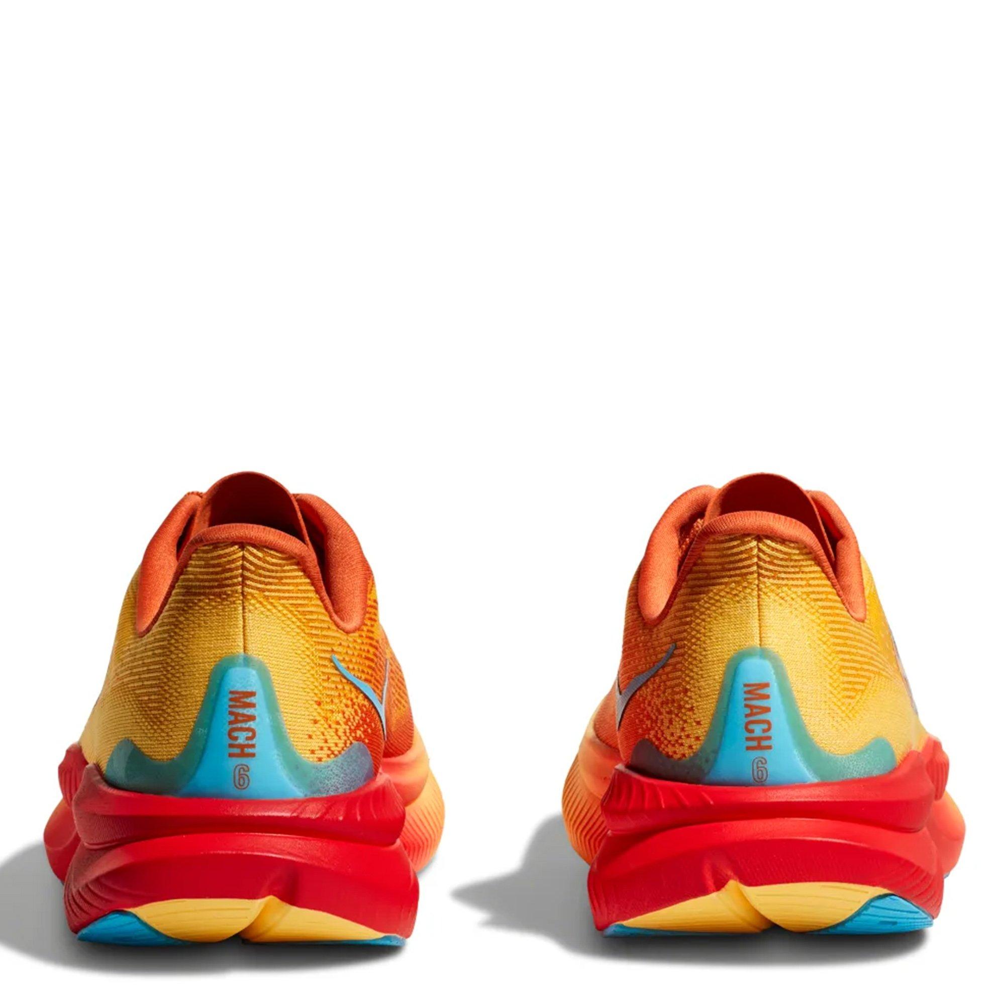 Poppy/Squash - Hoka - Mach 6 Wide Womens Running Shoes - 8