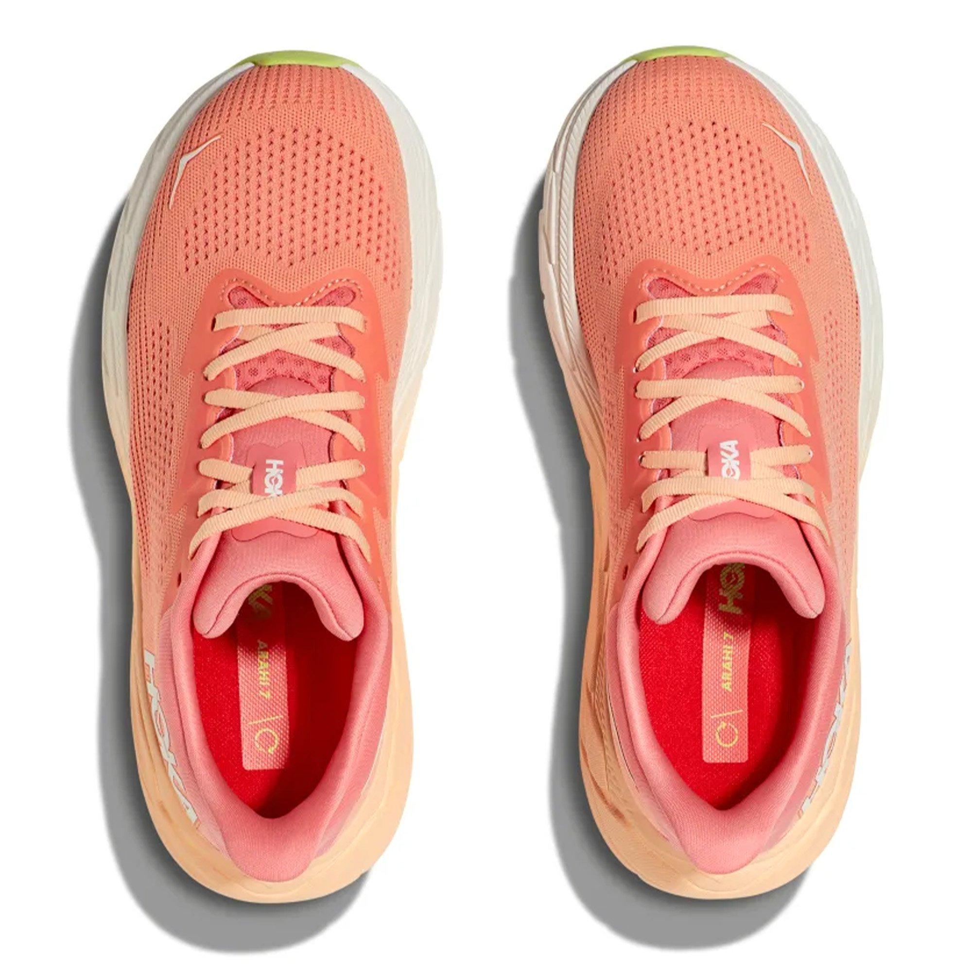 Papaya/Coral - Hoka - Hoka Arahi 7 Wide Womens Running Shoes - 3