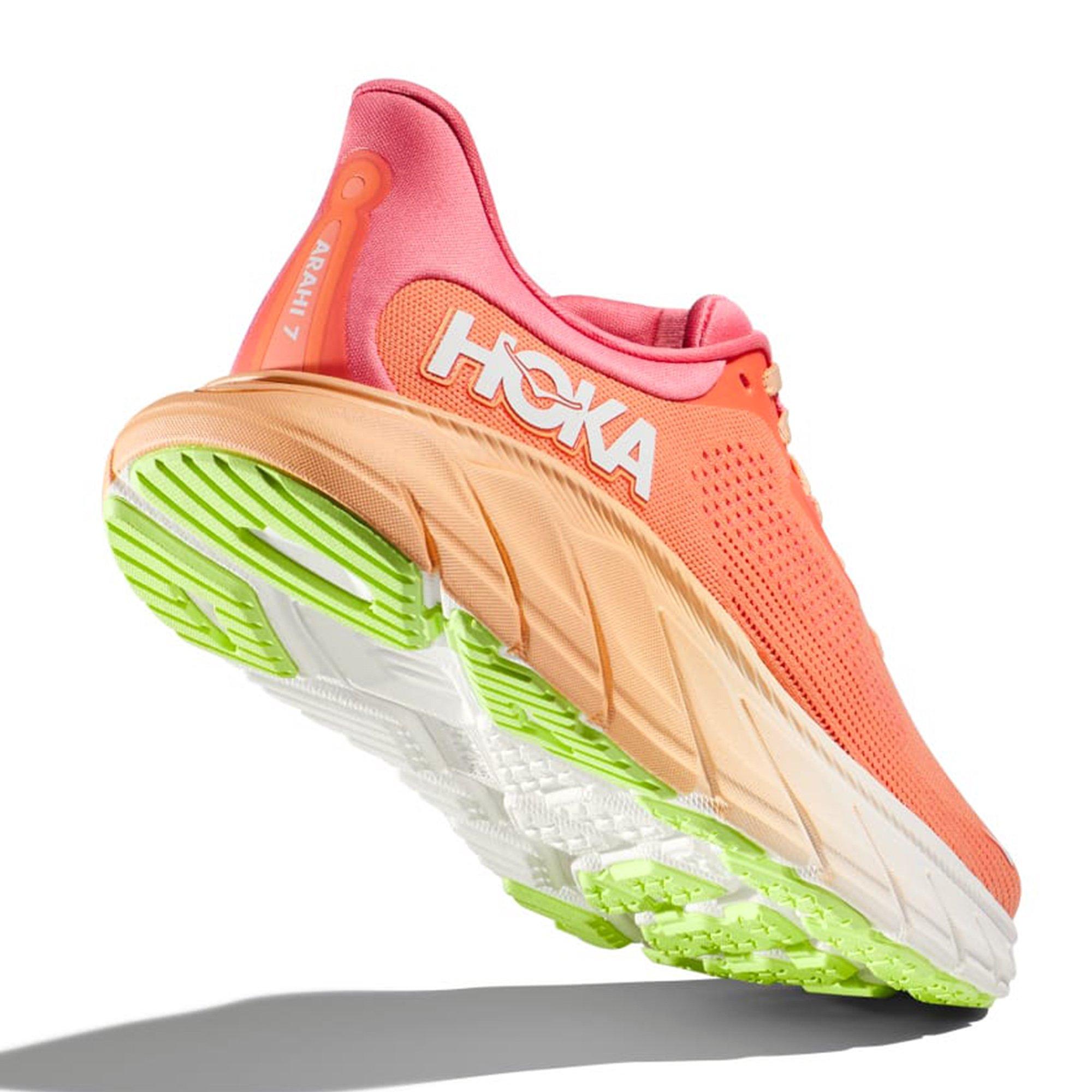 Papaya/Coral - Hoka - Hoka Arahi 7 Wide Womens Running Shoes - 7