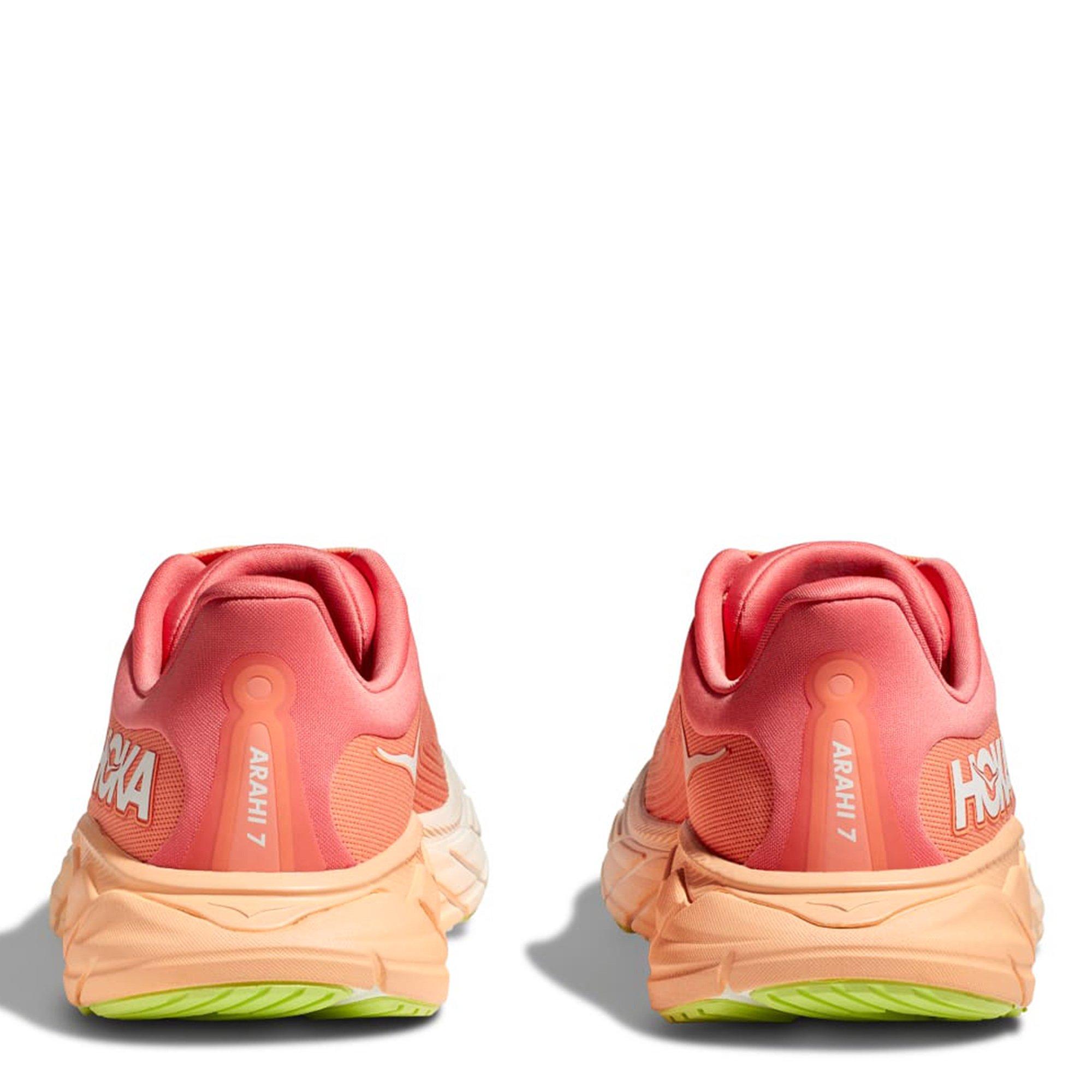 Papaya/Coral - Hoka - Hoka Arahi 7 Wide Womens Running Shoes - 8