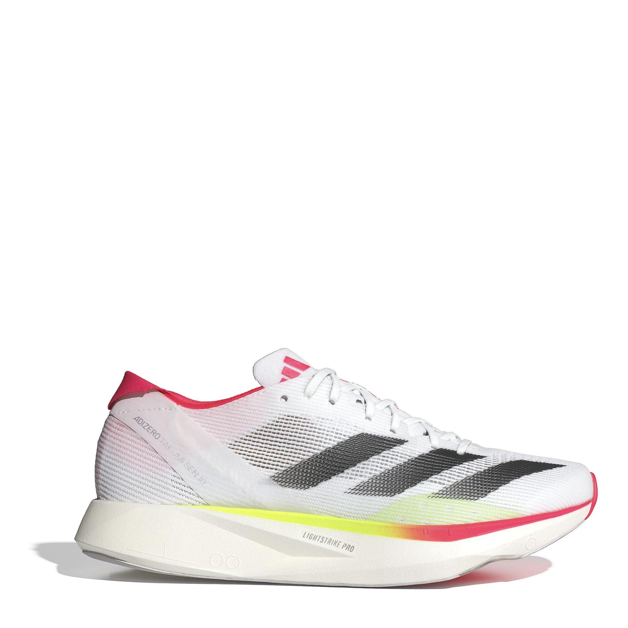Adidas Women's Adizero Takumi Sen 10 Running Shoes - White/Red - 6 (39.3)