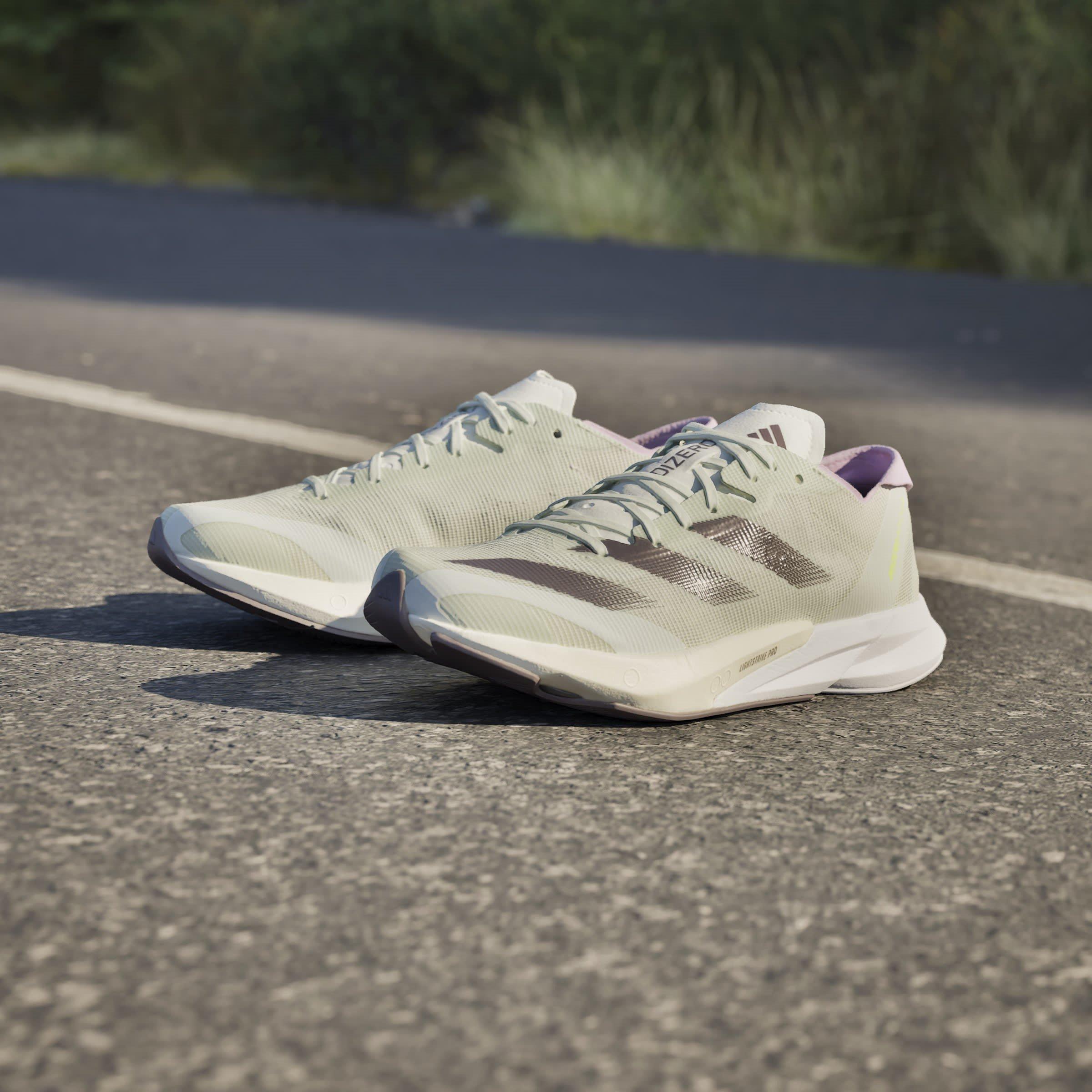 Grijs/Lila - adidas - Adizero Adios 8 Womens Running Shoes - 12