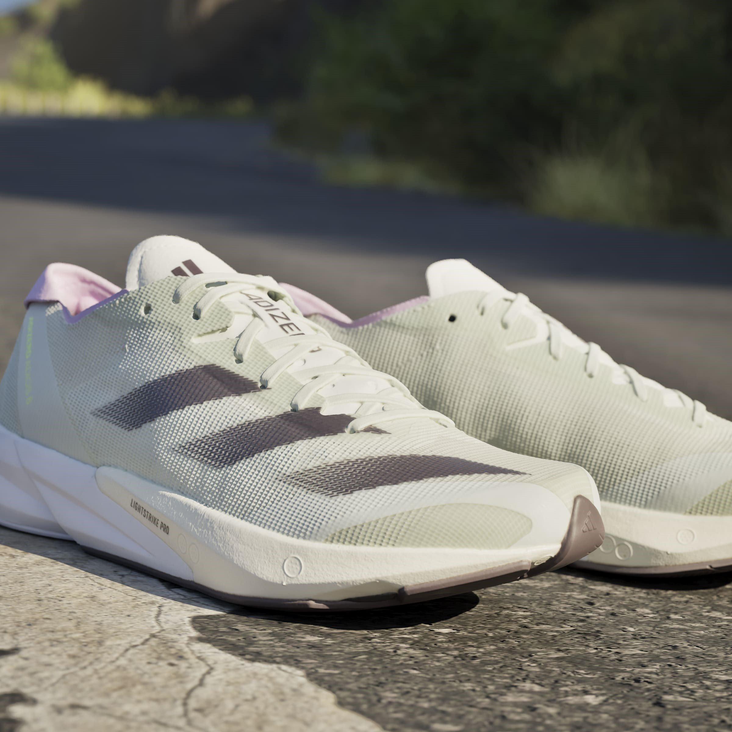 Grijs/Lila - adidas - Adizero Adios 8 Womens Running Shoes - 16