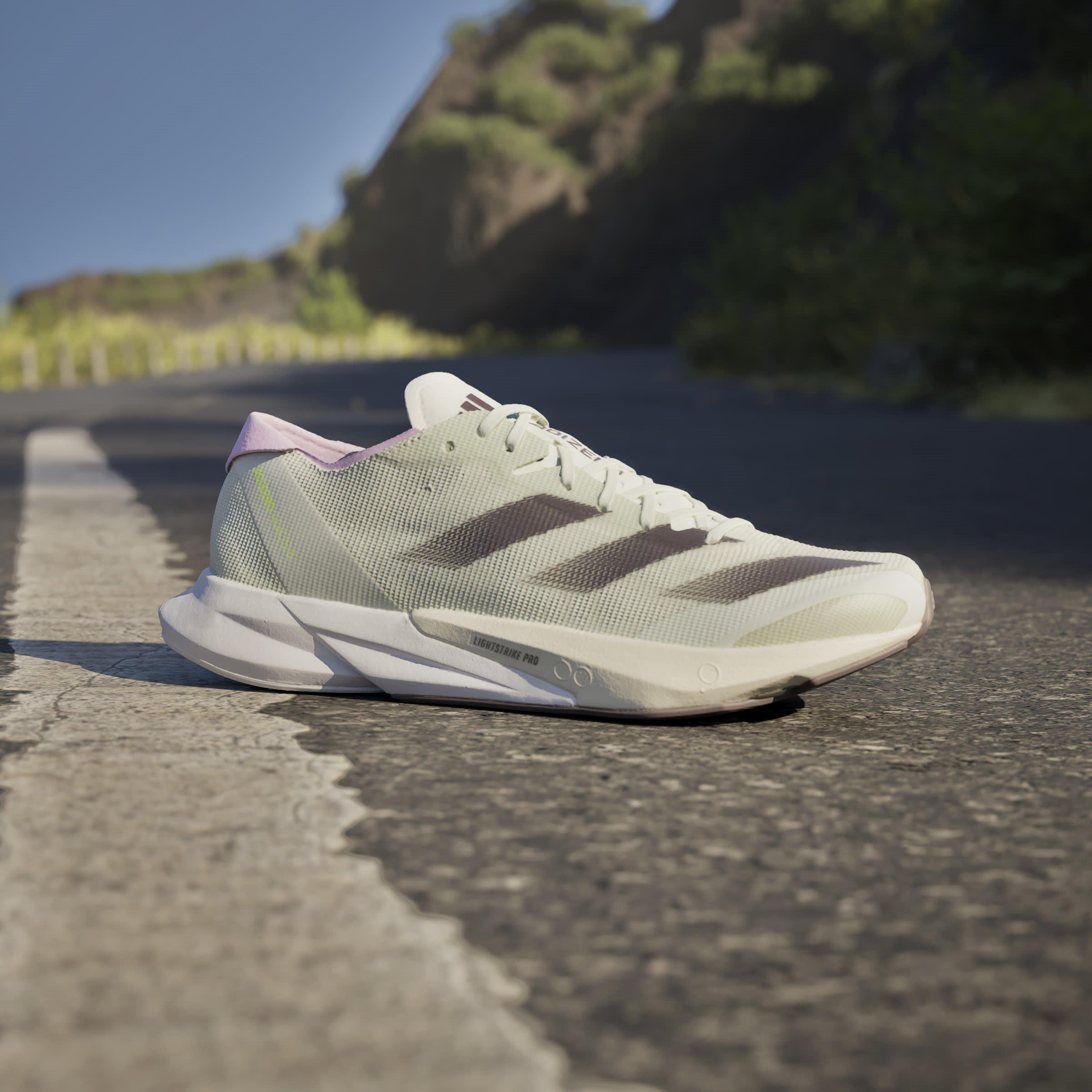 Grijs/Lila - adidas - Adizero Adios 8 Womens Running Shoes - 10