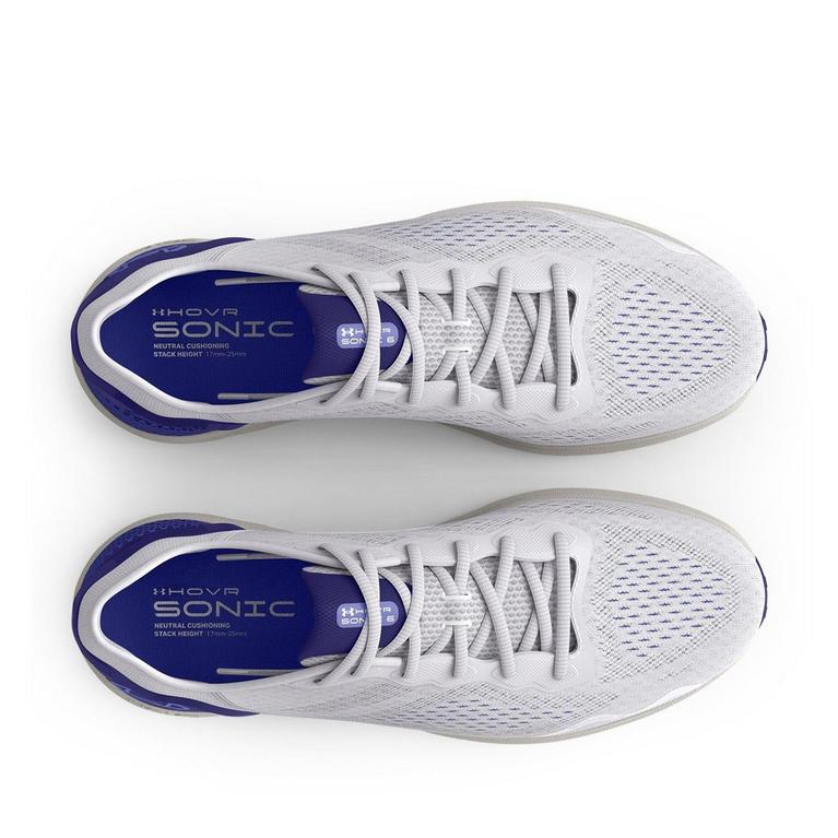 Blanc/Bleu - Under Armour - UA HOVR Sonic 6 Womens Running Shoes - 4